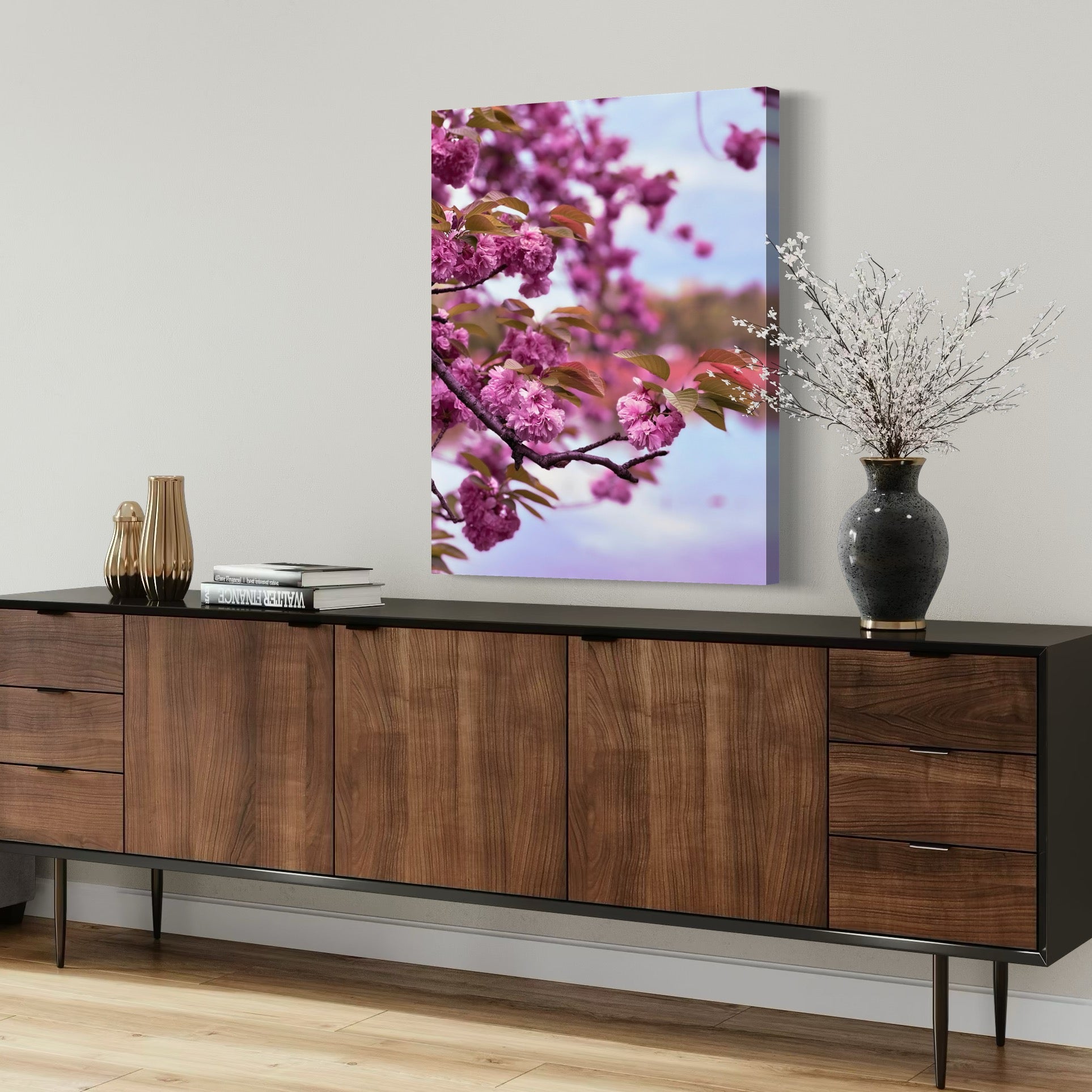 Kanzan Cherry Blossoms - Moderno Wall Art Wall Art