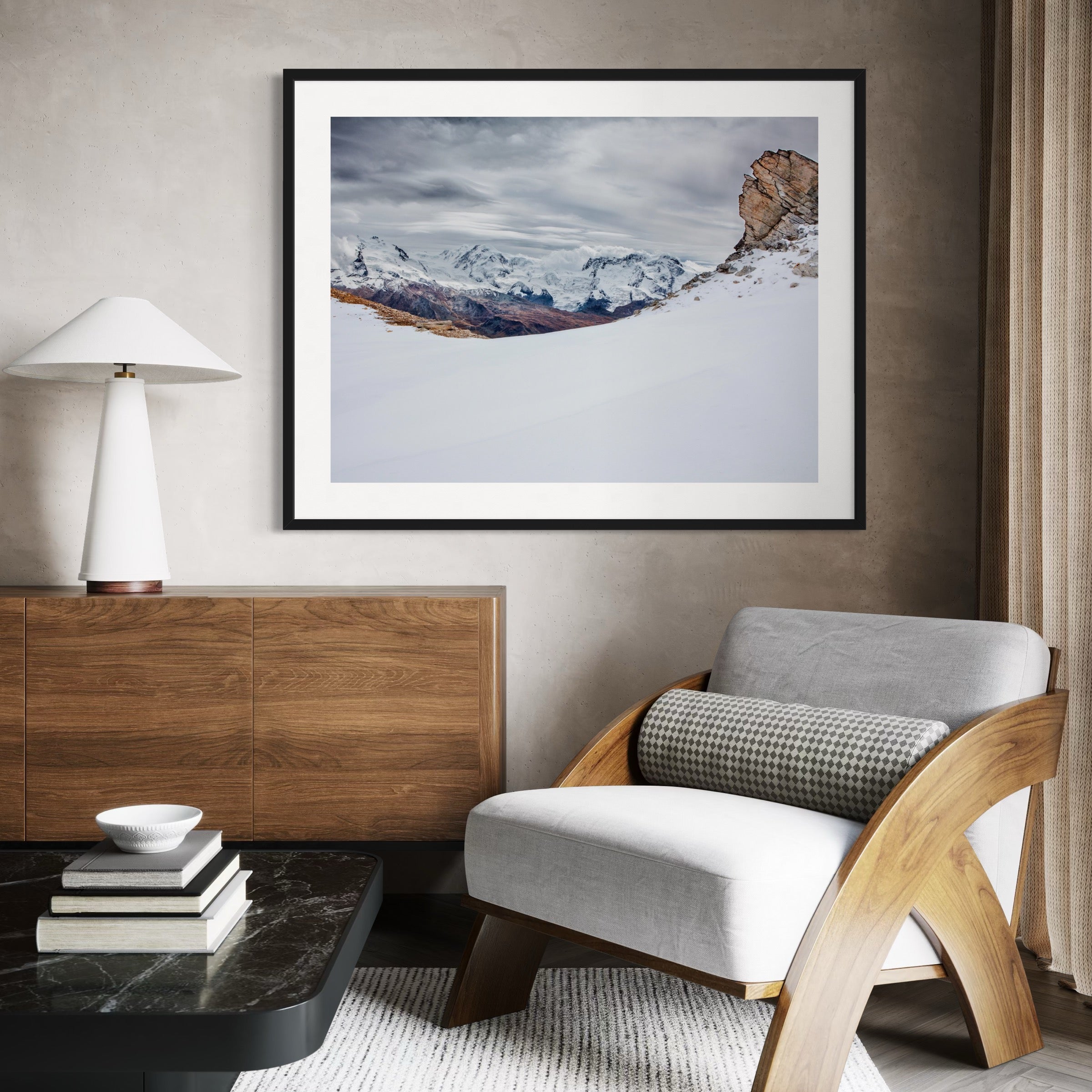 Approaching Snowfall in the Alps - Moderno Wall Art Wall Art