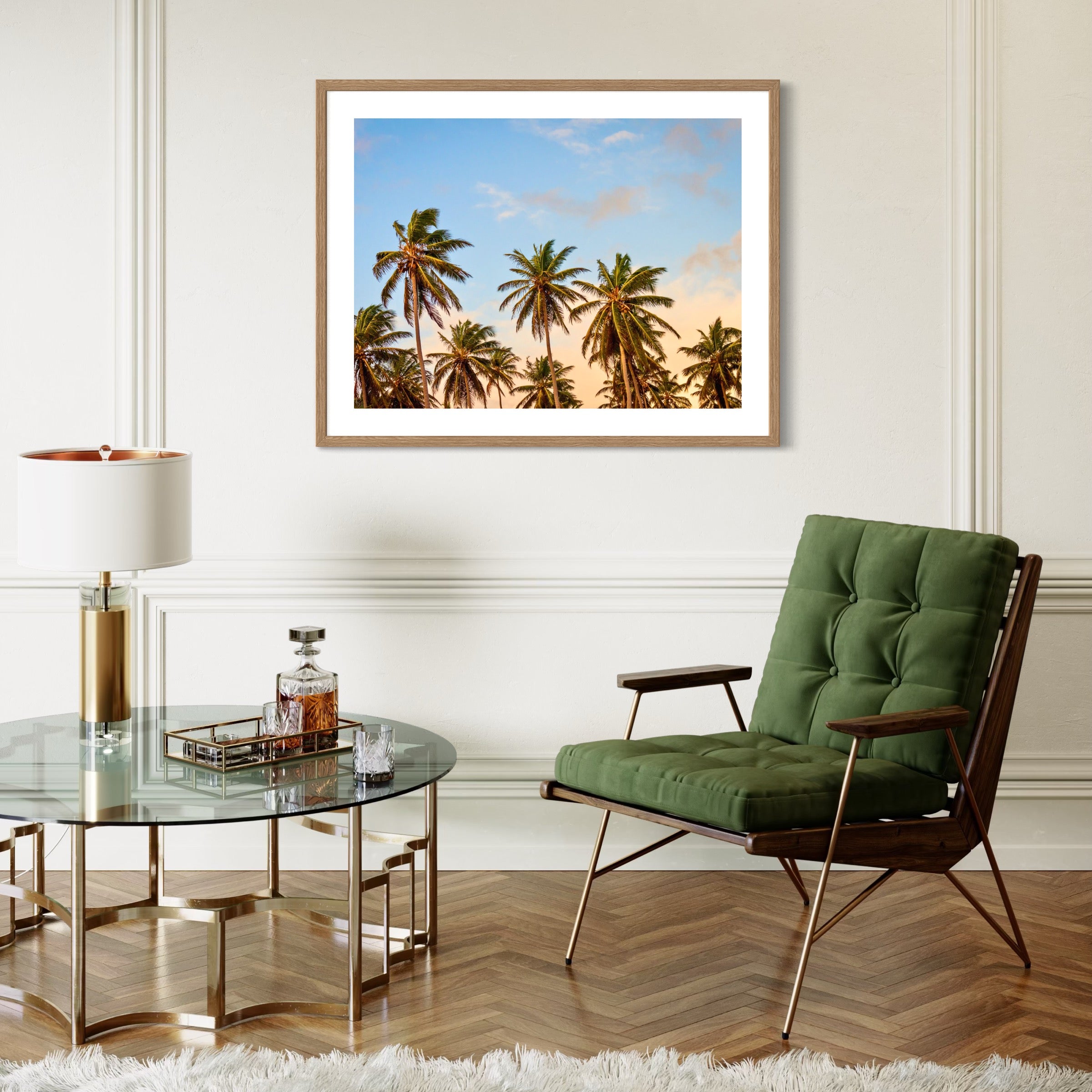Palms and Painted Sky - Moderno Wall Art Wall Art