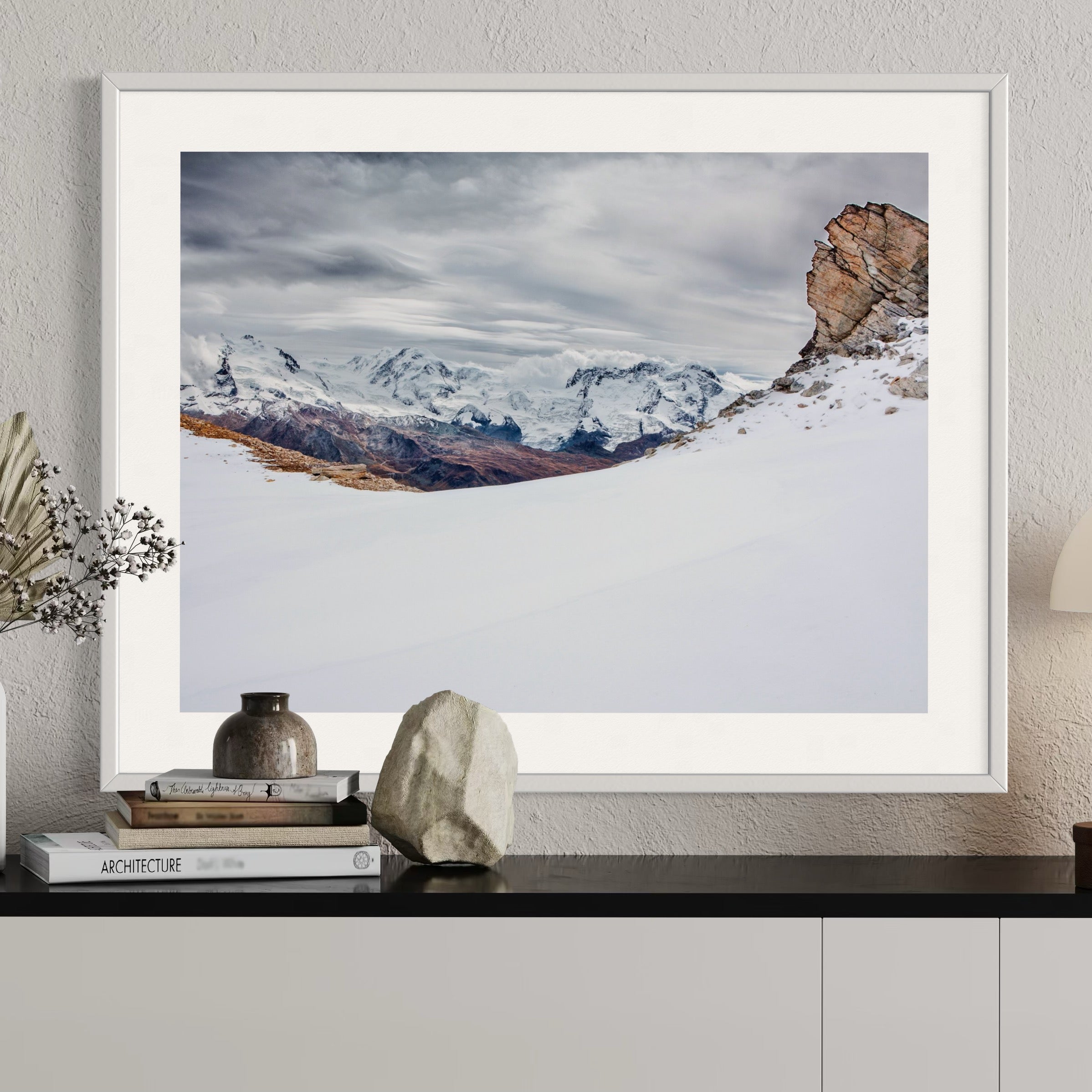 Approaching Snowfall in the Alps - Moderno Wall Art Wall Art