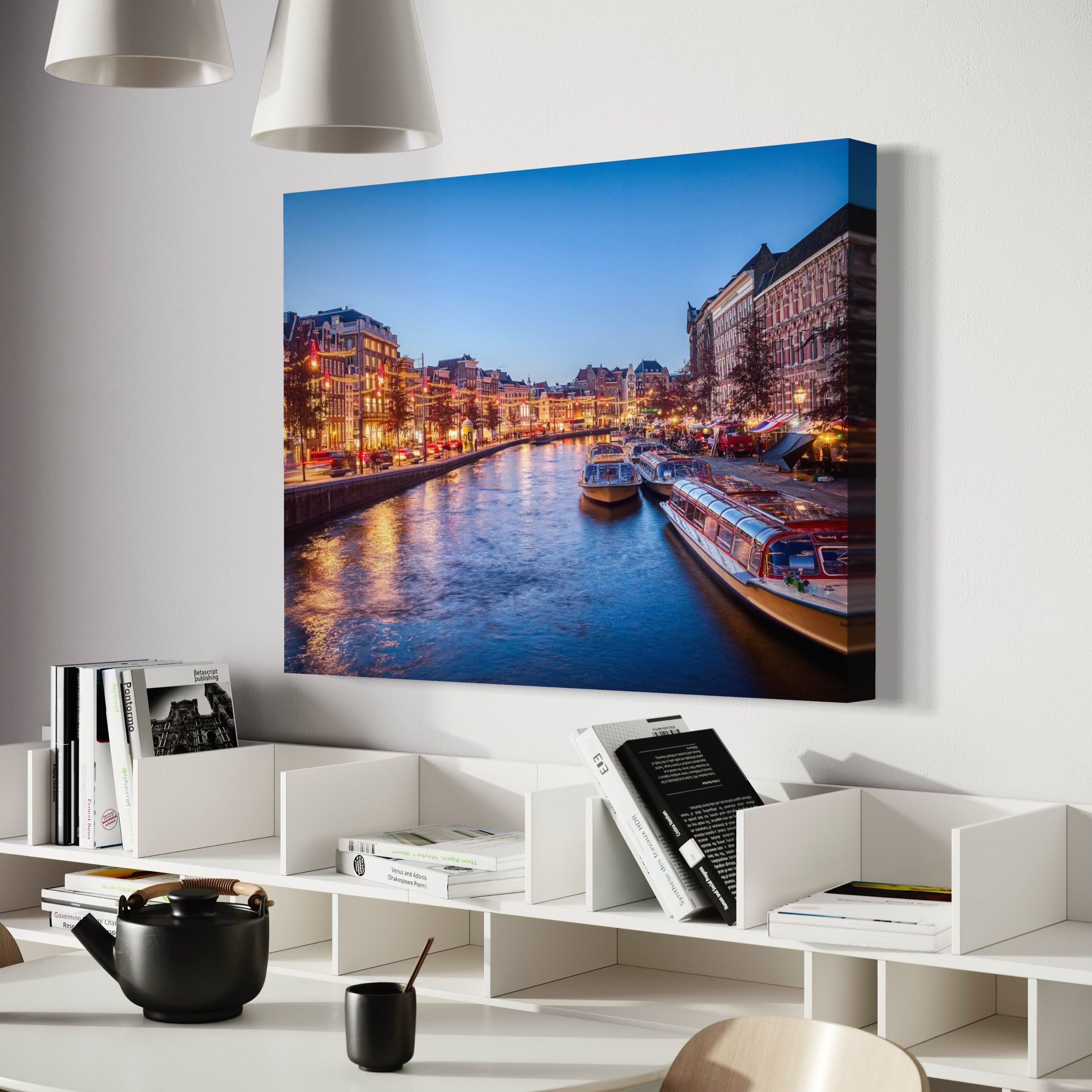 Nightfall in Amsterdam - Moderno Wall Art Wall Art