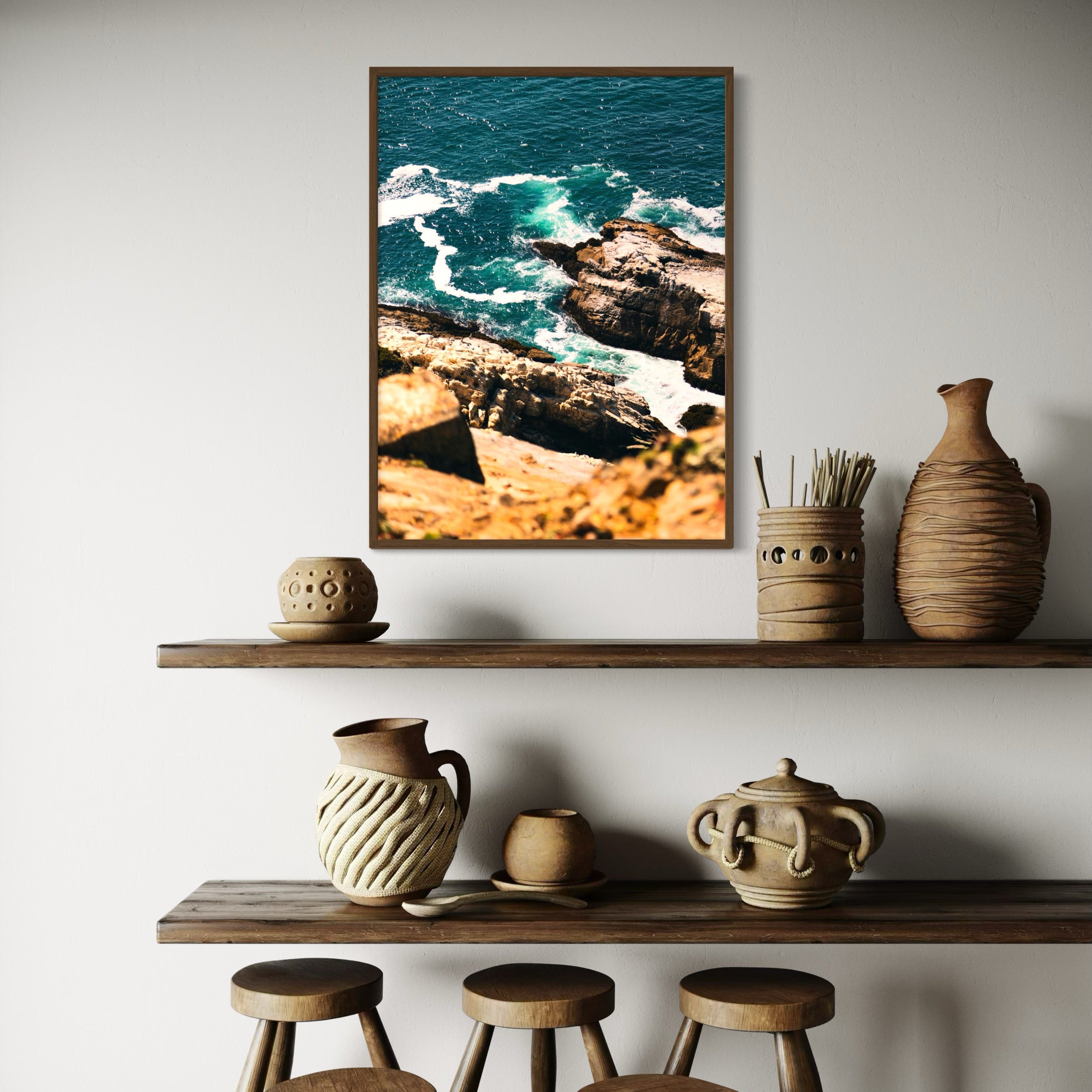 Ocean’s Rugged Edge - Moderno Wall Art Wall Art