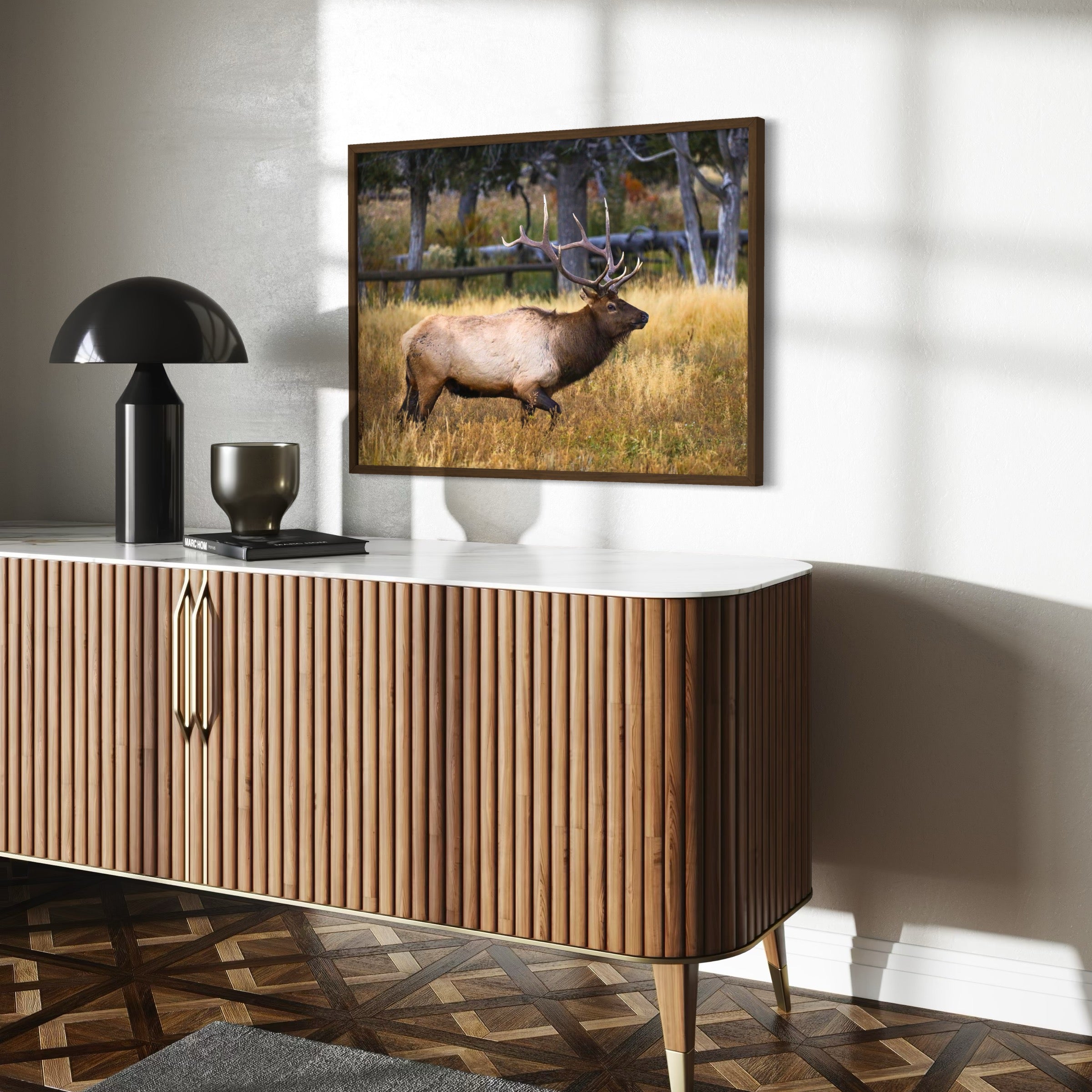 Elk on the Move - Moderno Wall Art Wall Art