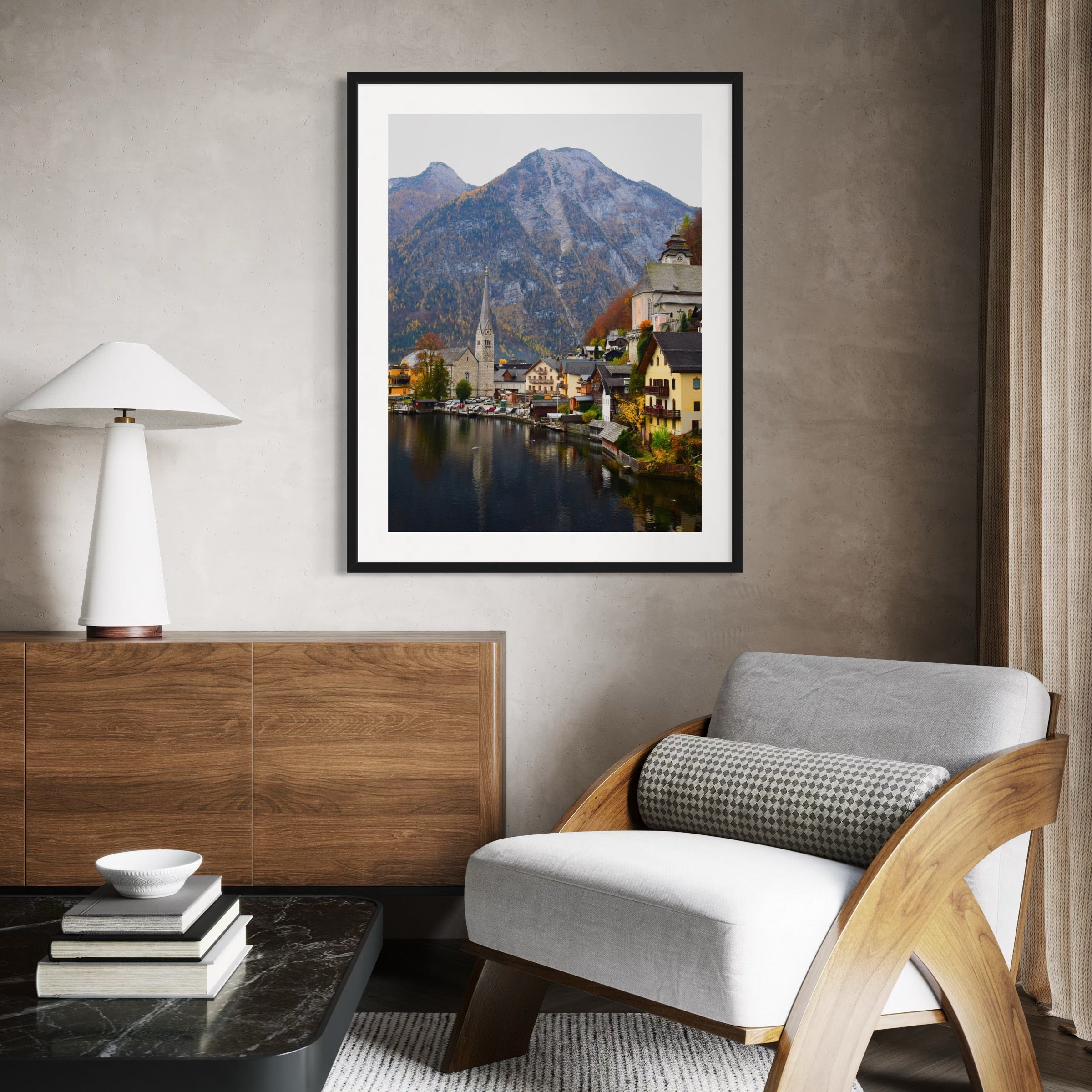 Hallstatt, Austria in Autumn - Moderno Wall Art Wall Art