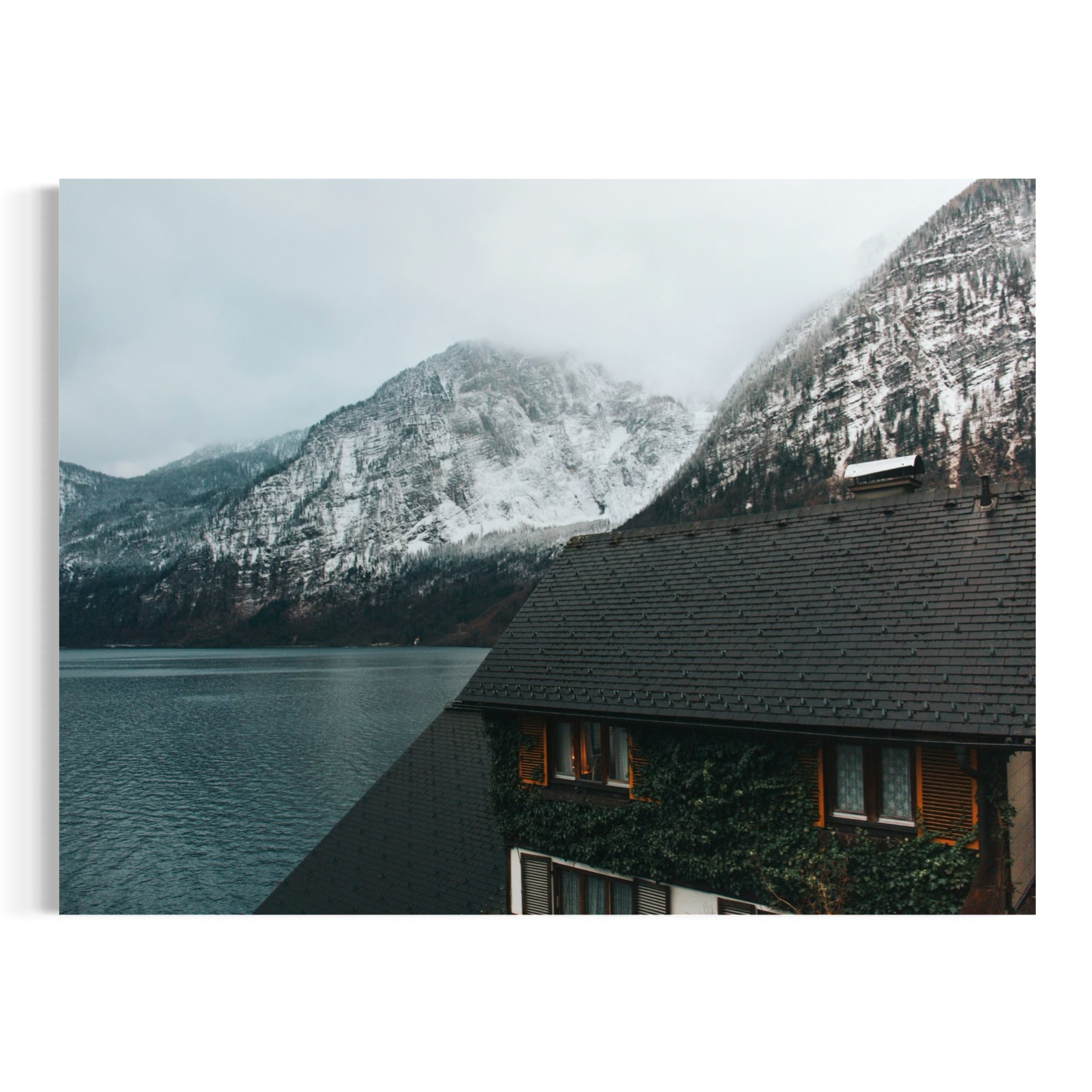 Winter Lakeside House - Moderno Wall Art Wall Art
