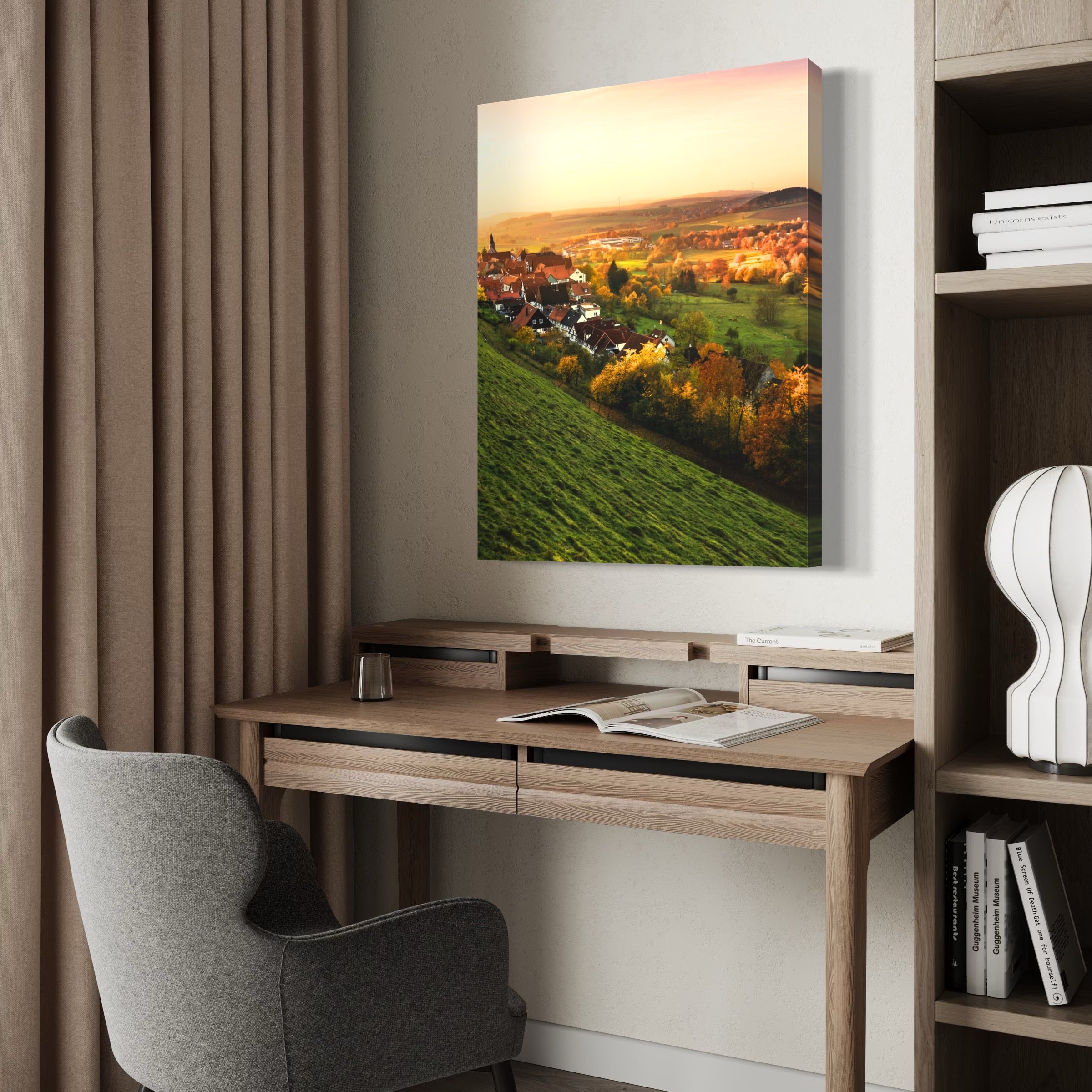 Autumn Glow in the Valley - Moderno Wall Art Wall Art