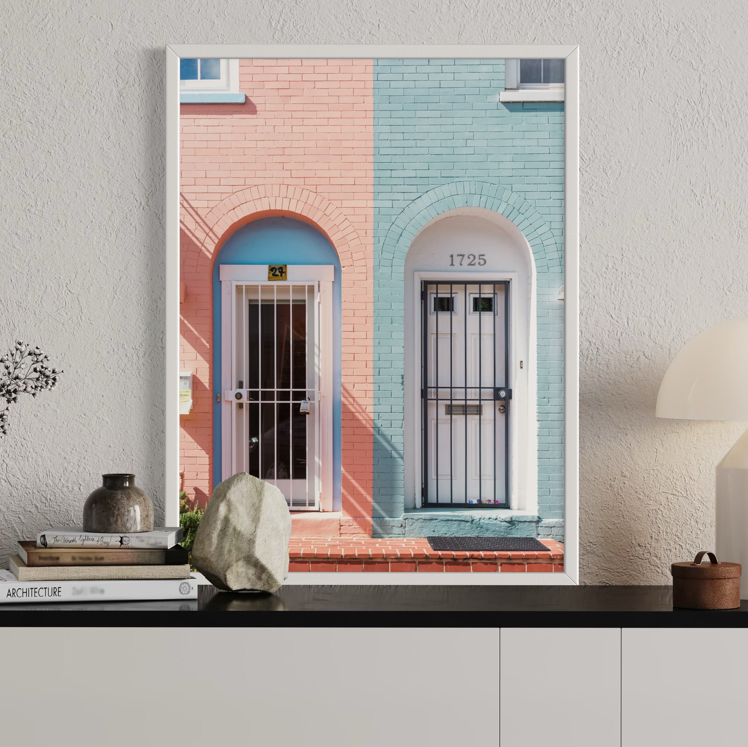 Pastel Row Houses - Moderno Wall Art Wall Art