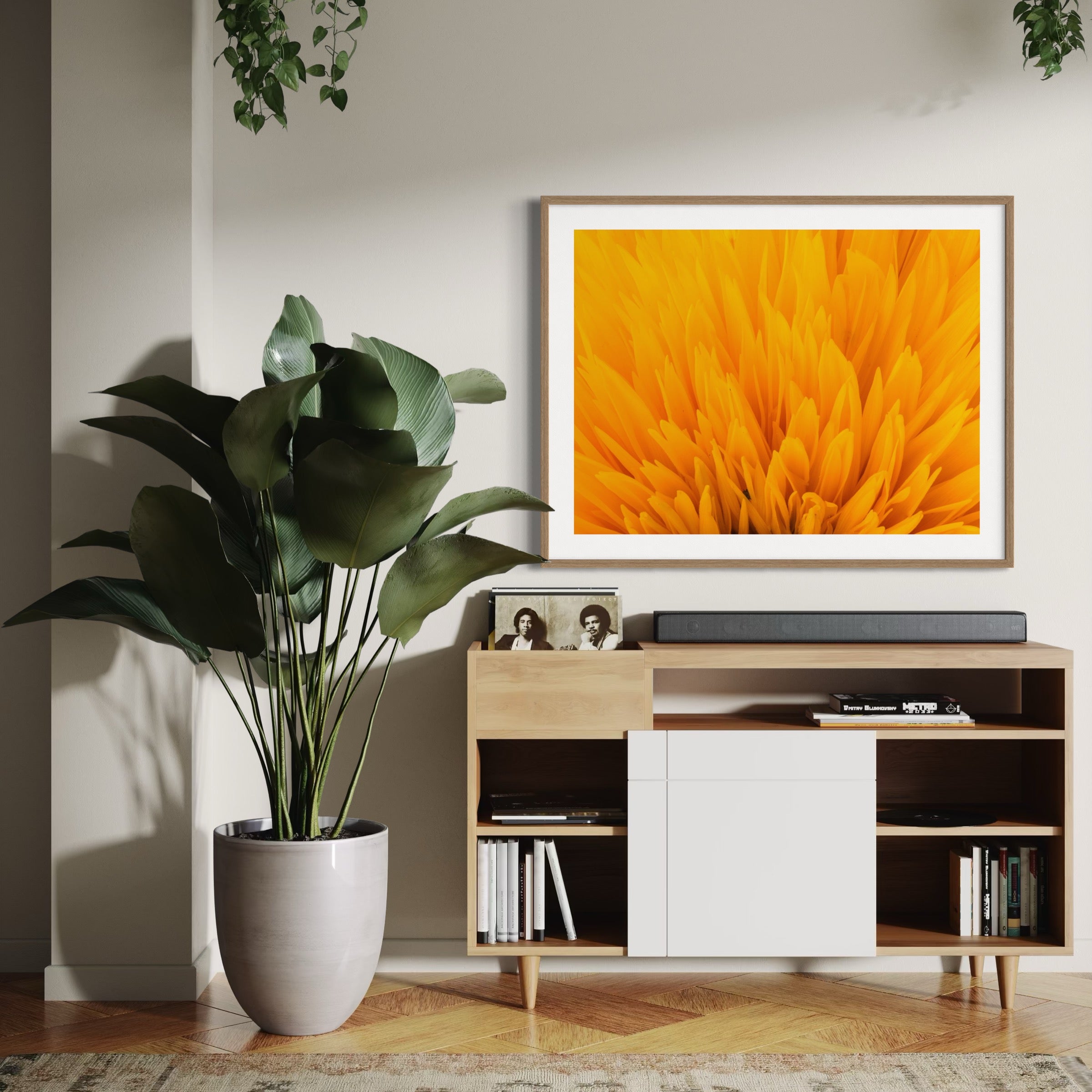 Golden Bloom - Moderno Wall Art Wall Art