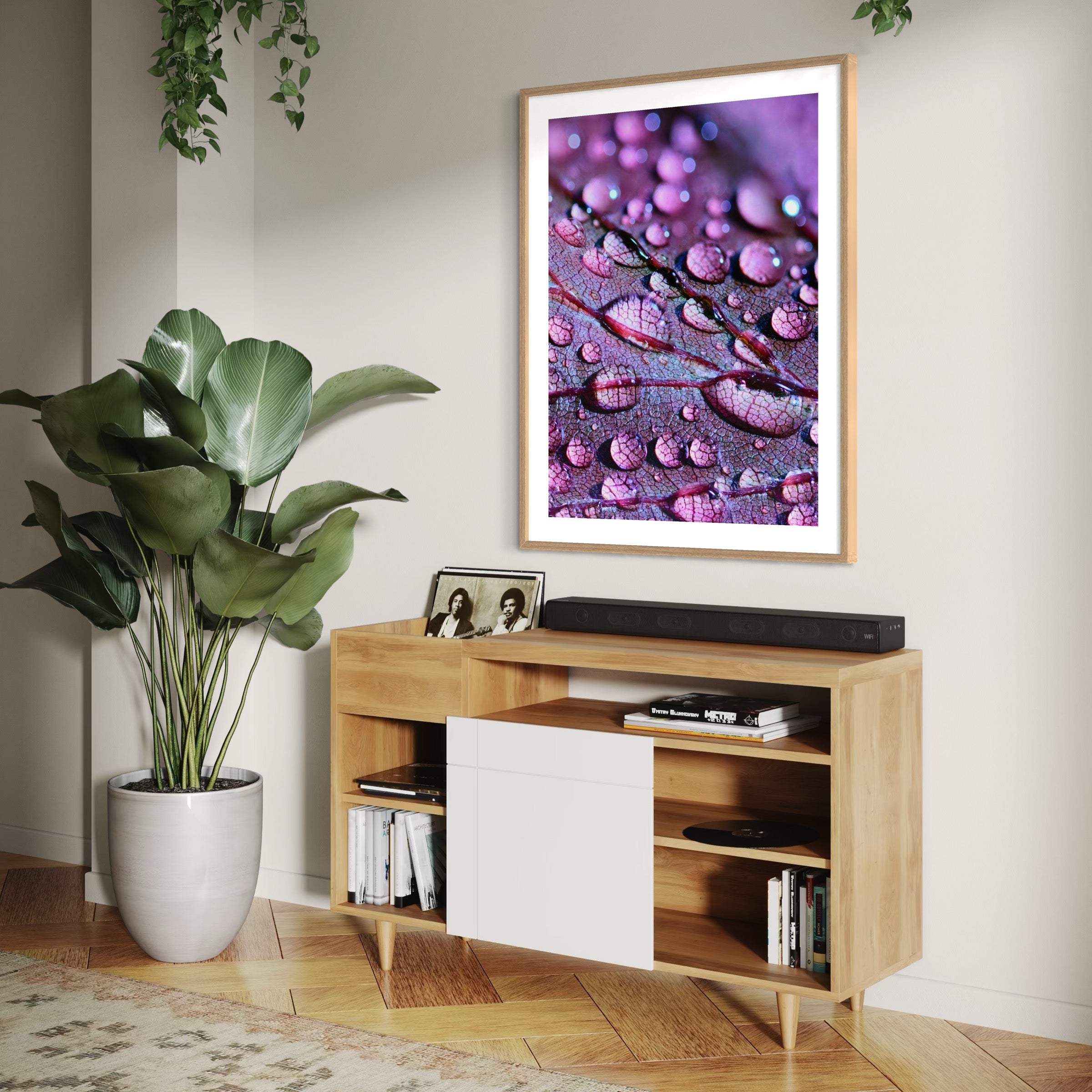 Rain-Kissed Leaf - Moderno Wall Art Wall Art