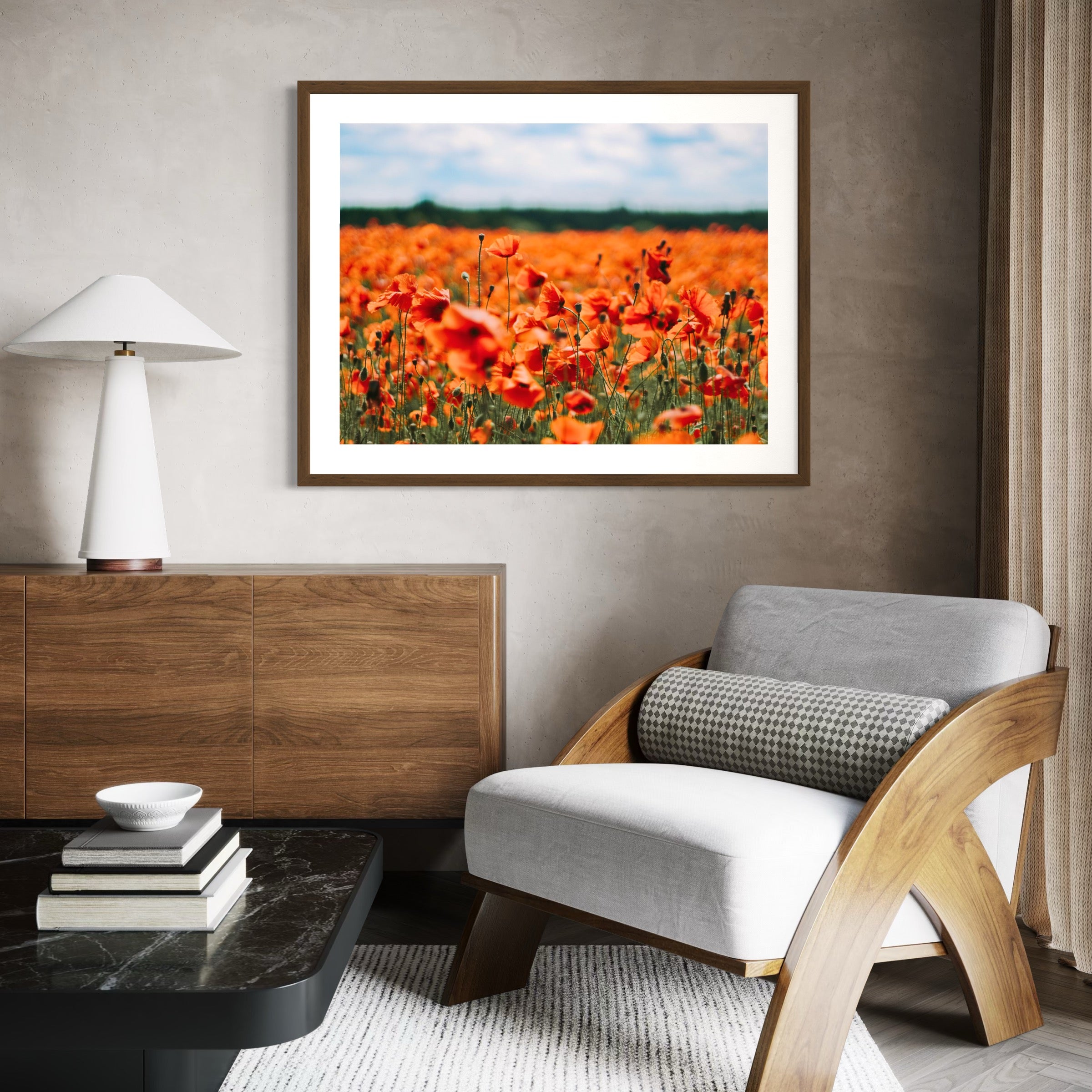 Scarlet Horizon - Moderno Wall Art Wall Art