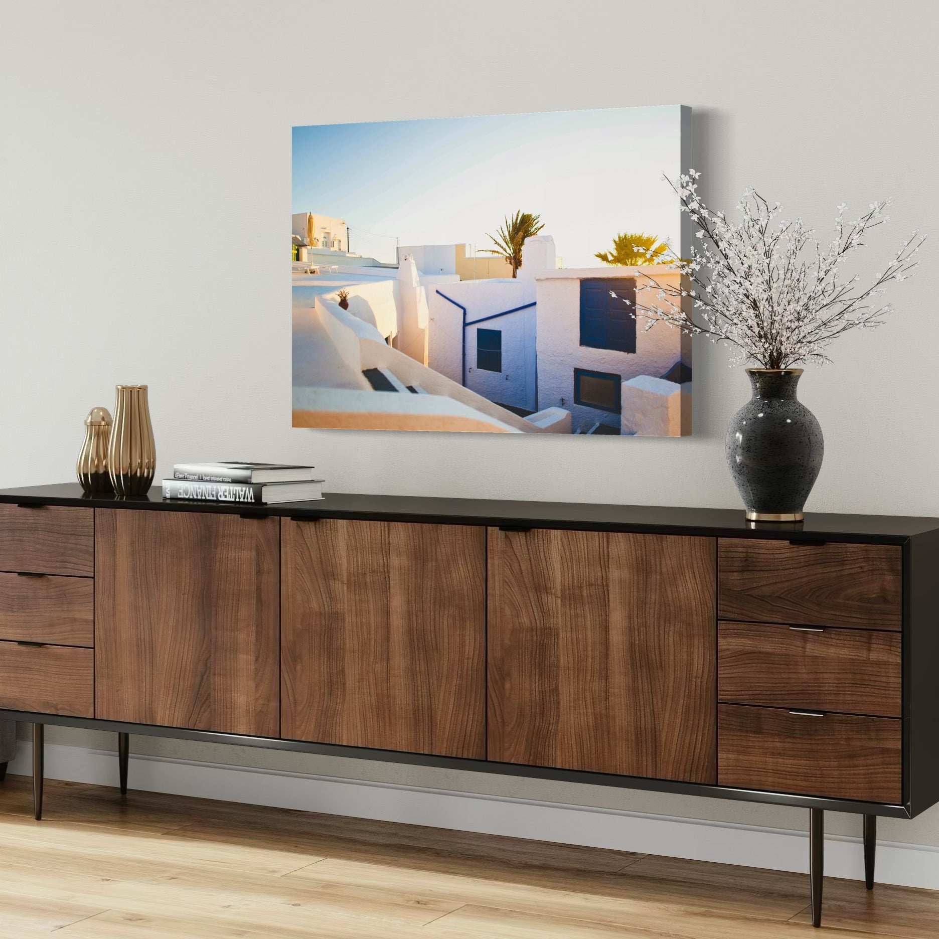 Sunlit Greek Architecture - Moderno Wall Art Wall Art