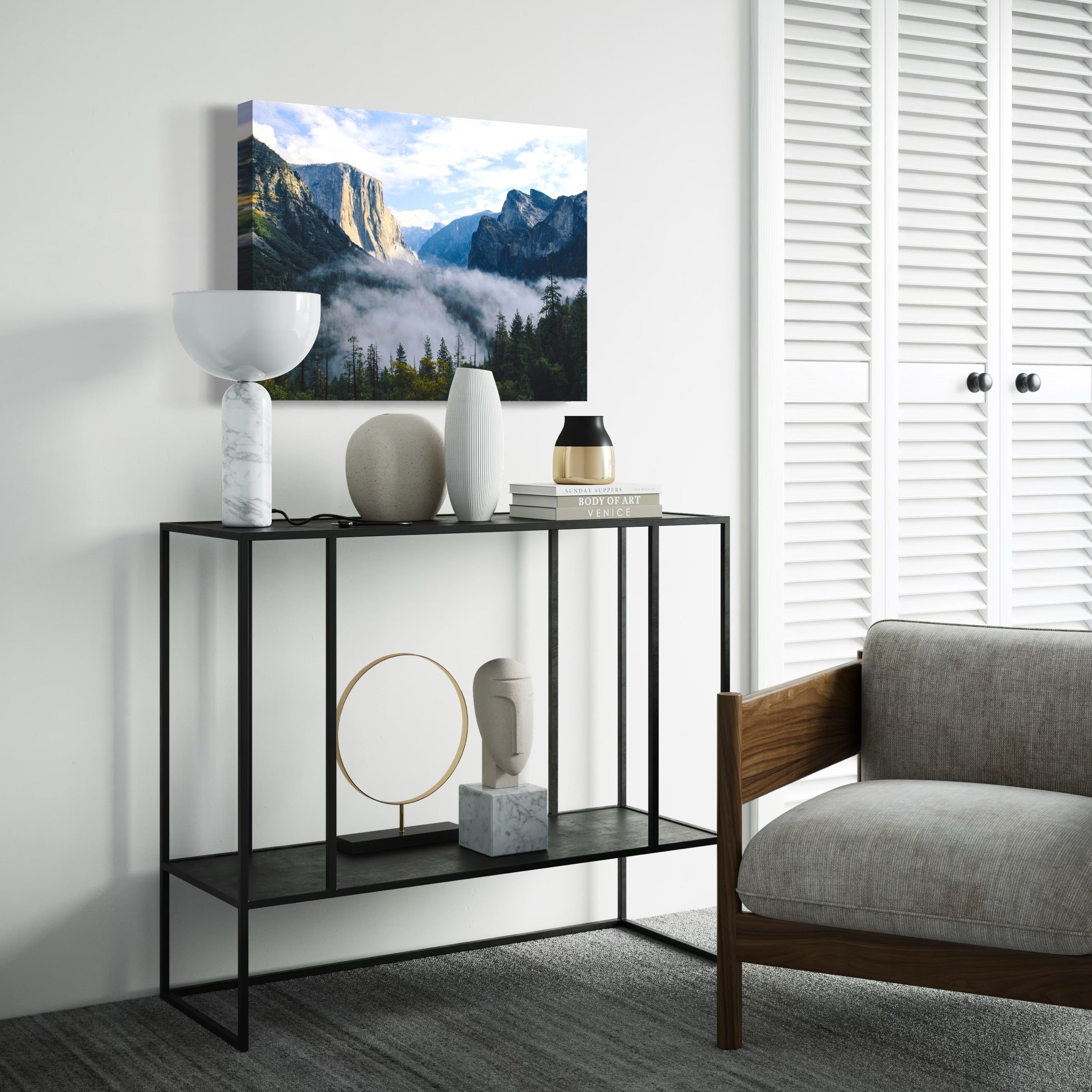 Misty Yosemite Valley - Moderno Wall Art Wall Art