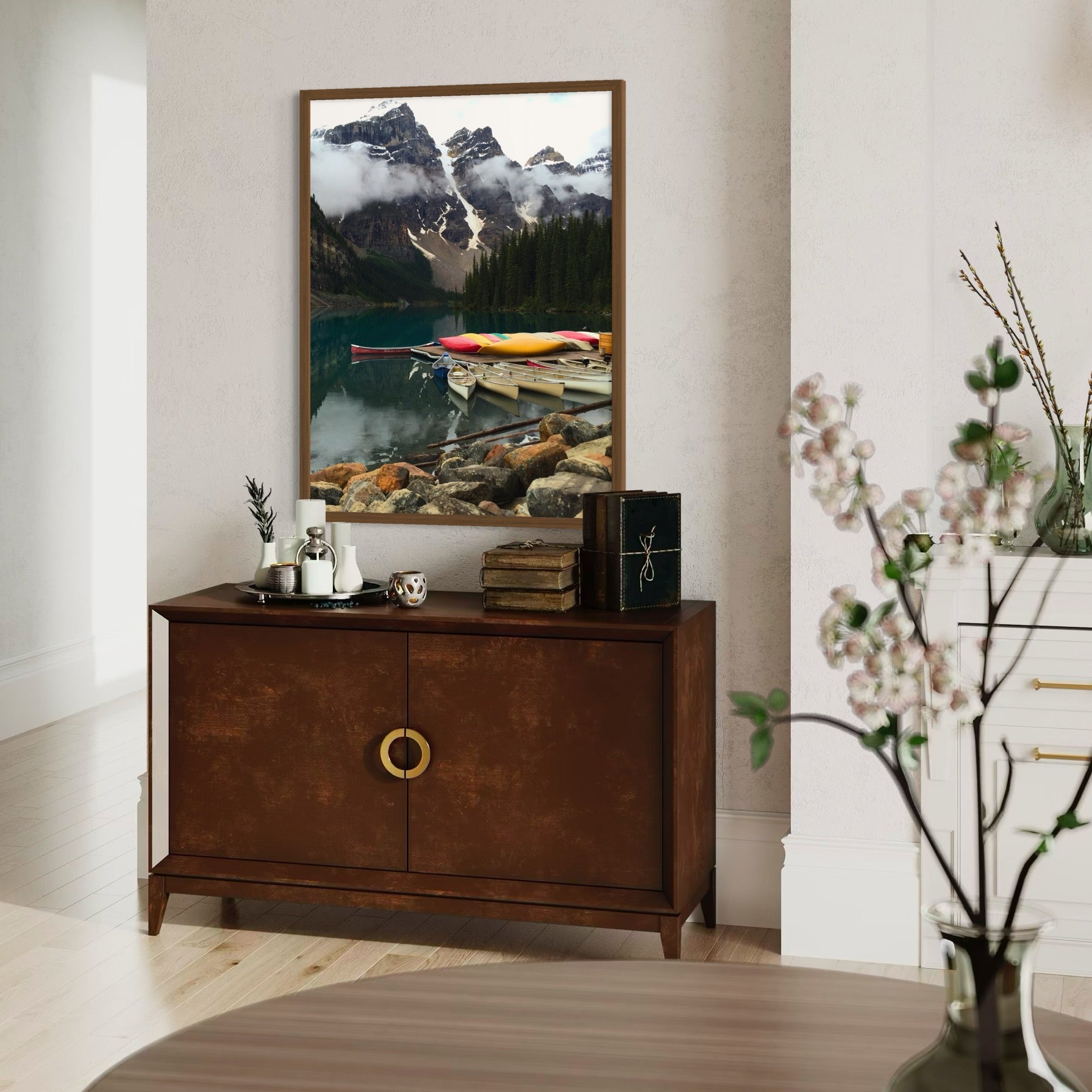 Tranquil Waters Of Banff - Moderno Wall Art Wall Art