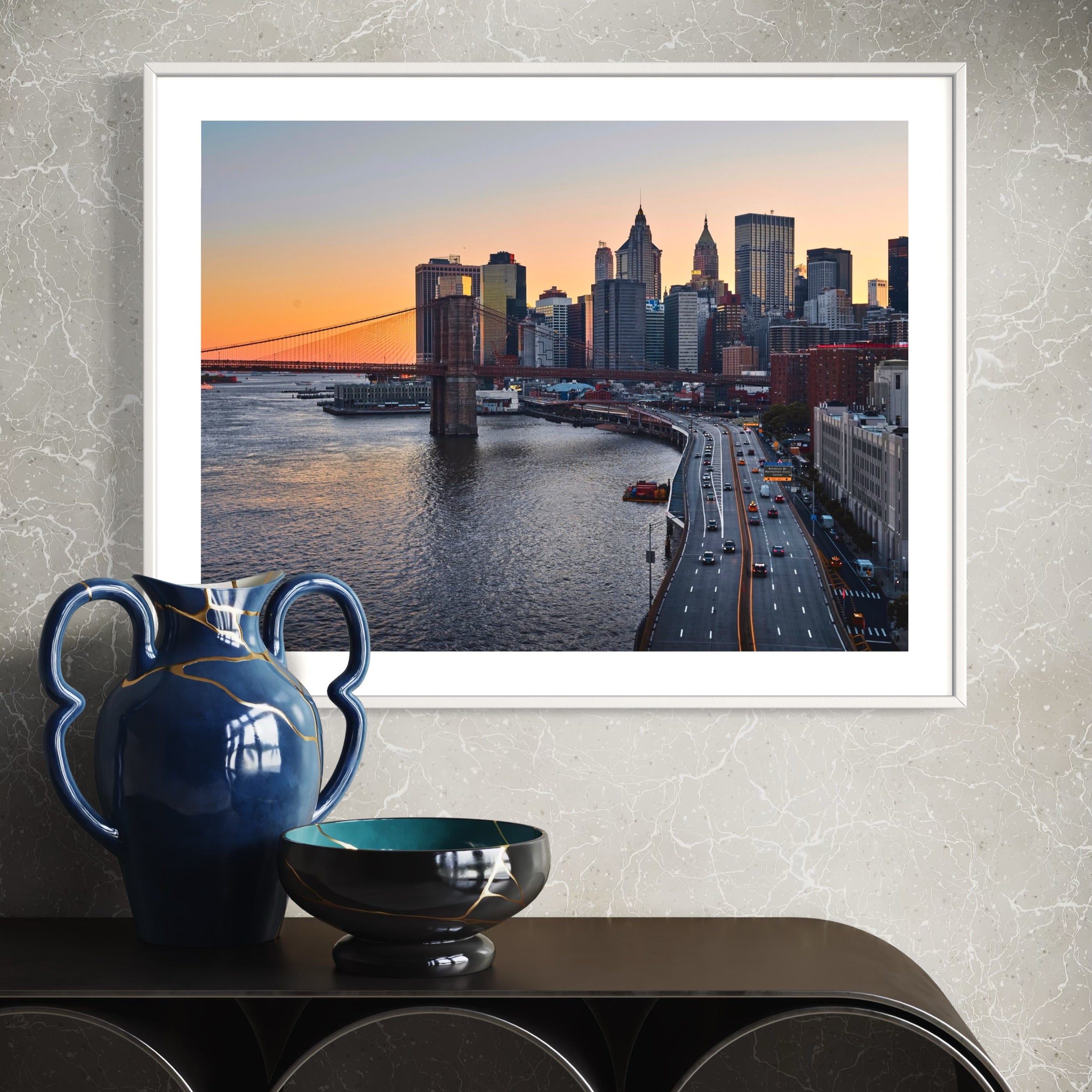 Golden Hour Drive - Moderno Wall Art Wall Art