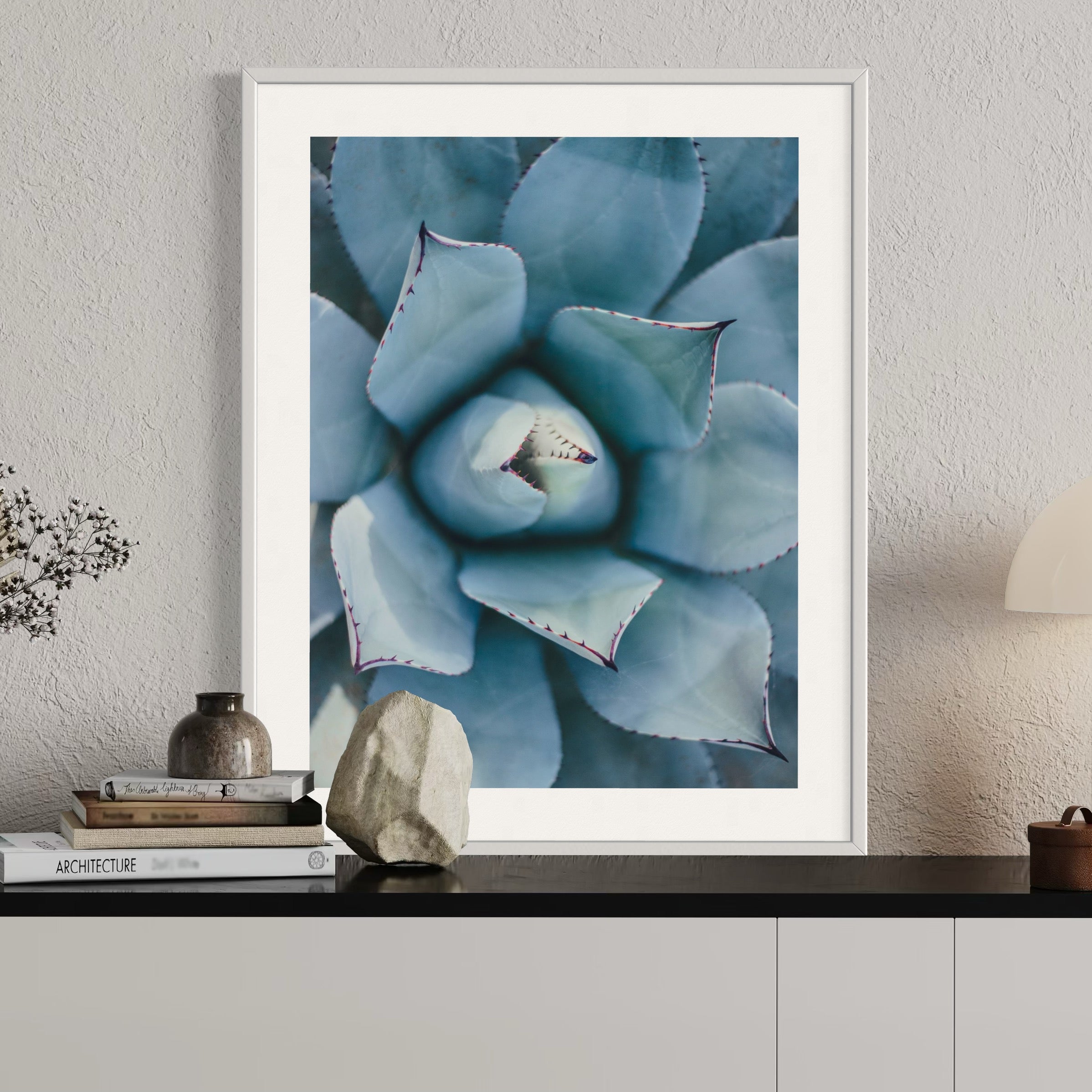 Macro Shot of Succulent - Moderno Wall Art Wall Art