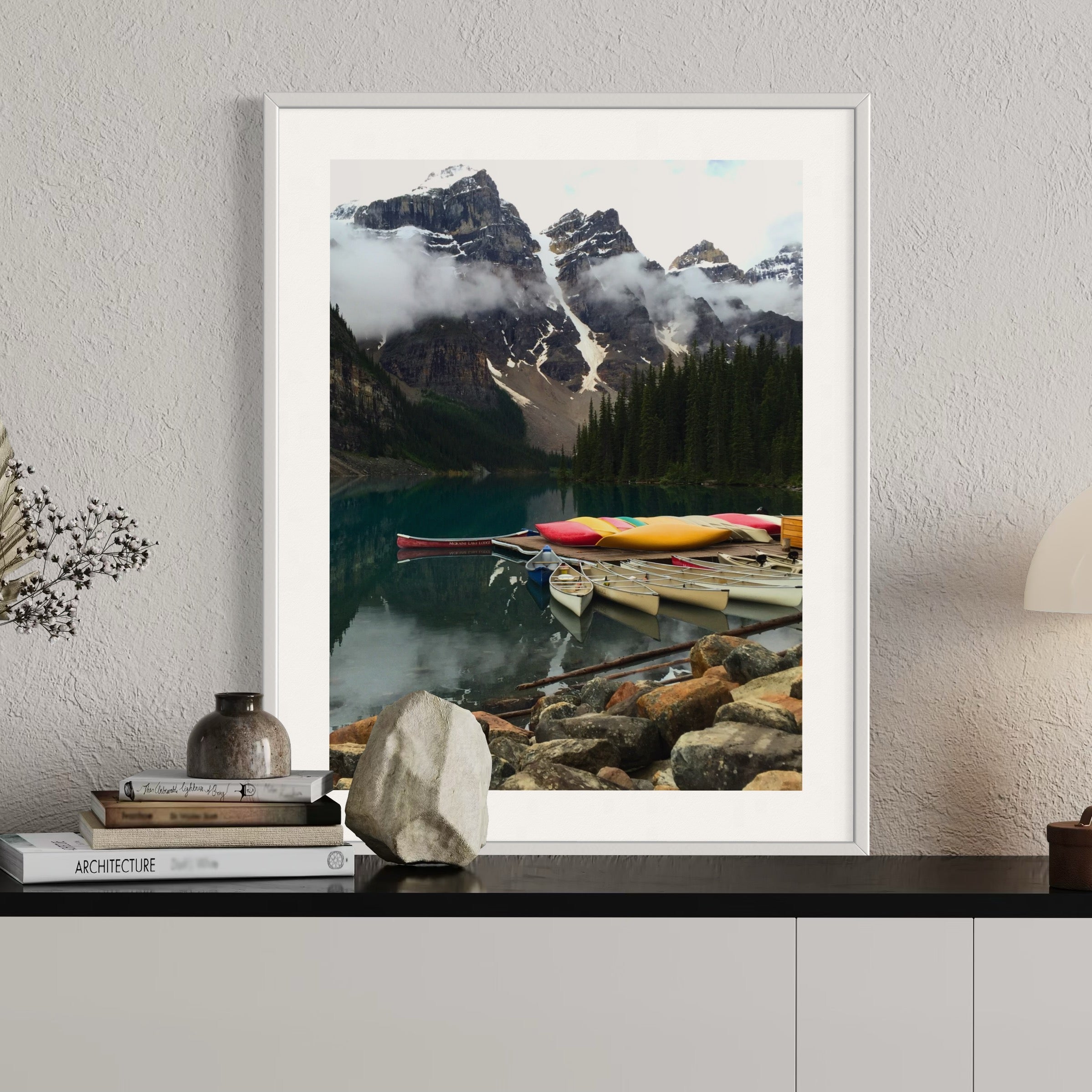 Tranquil Waters Of Banff - Moderno Wall Art Wall Art