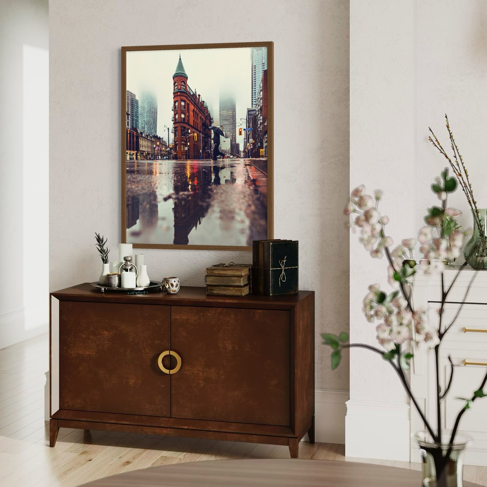 Flatiron in the Rain - Moderno Wall Art Wall Art