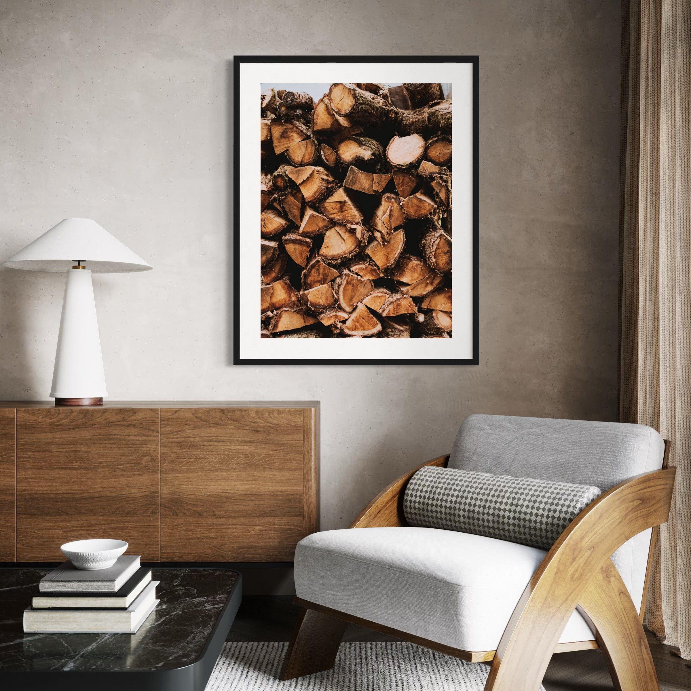 Cozy Firewood Stack - Moderno Wall Art Wall Art