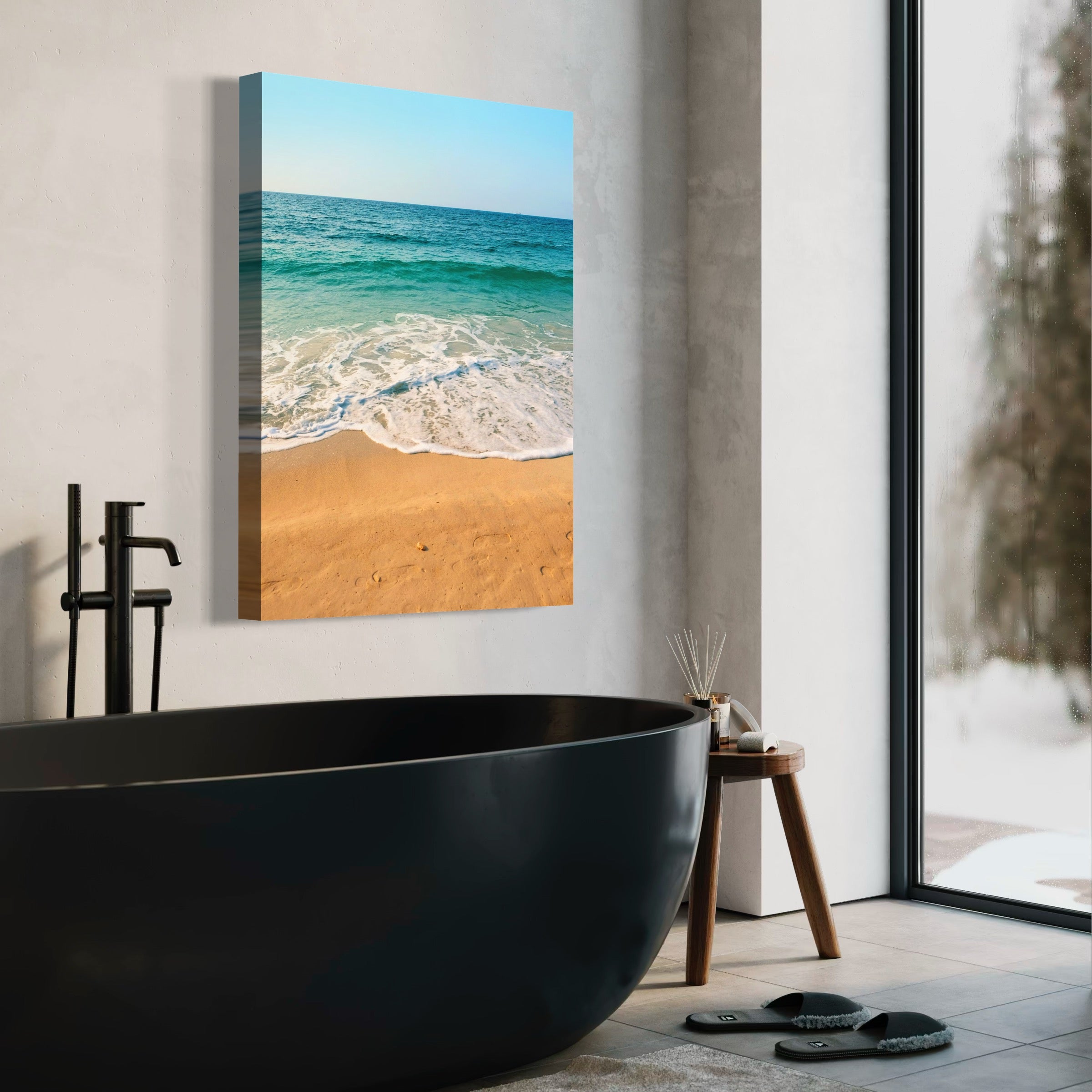 Ocean Kissed Shore - Moderno Wall Art Wall Art