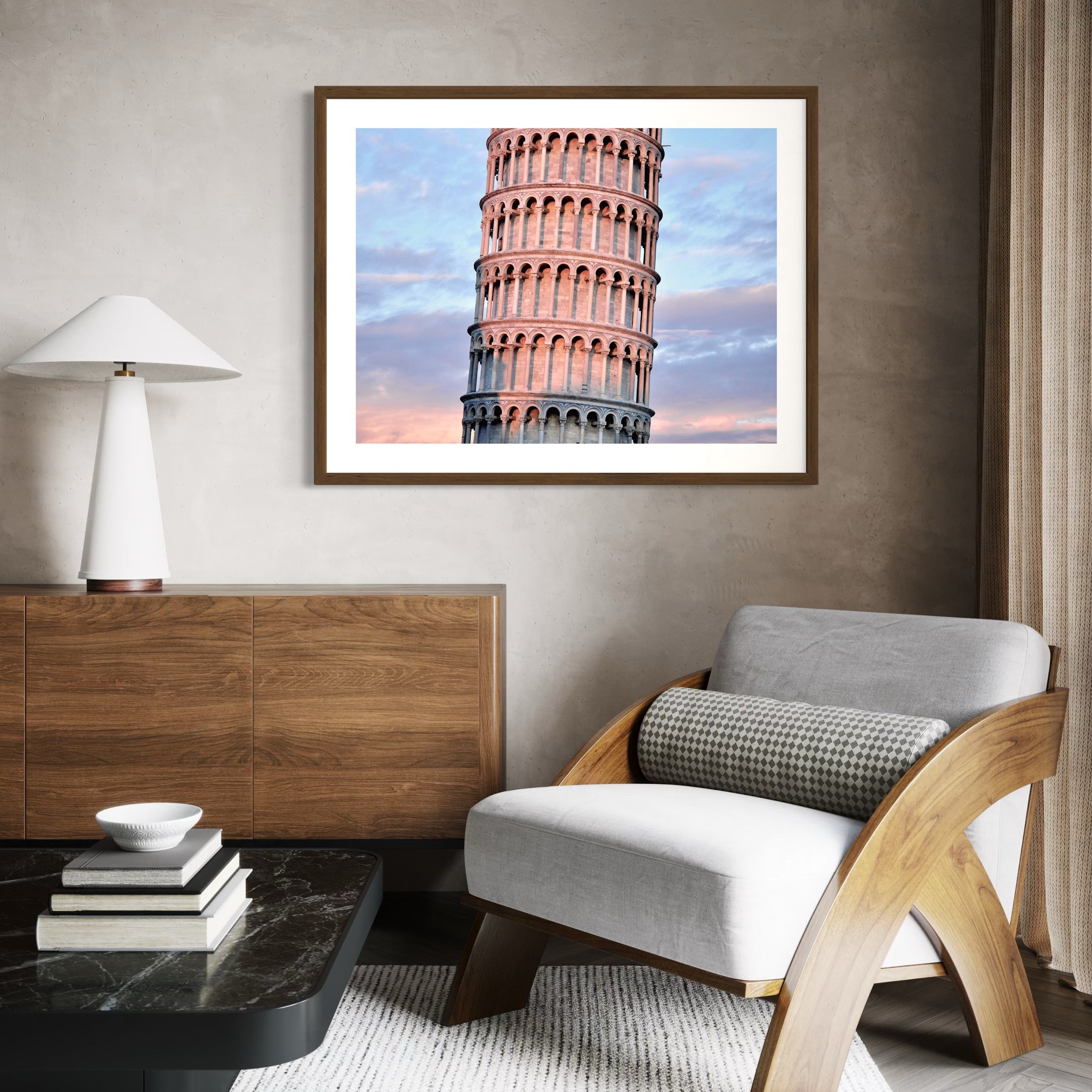 Pink Glow Over Pisa - Moderno Wall Art Wall Art