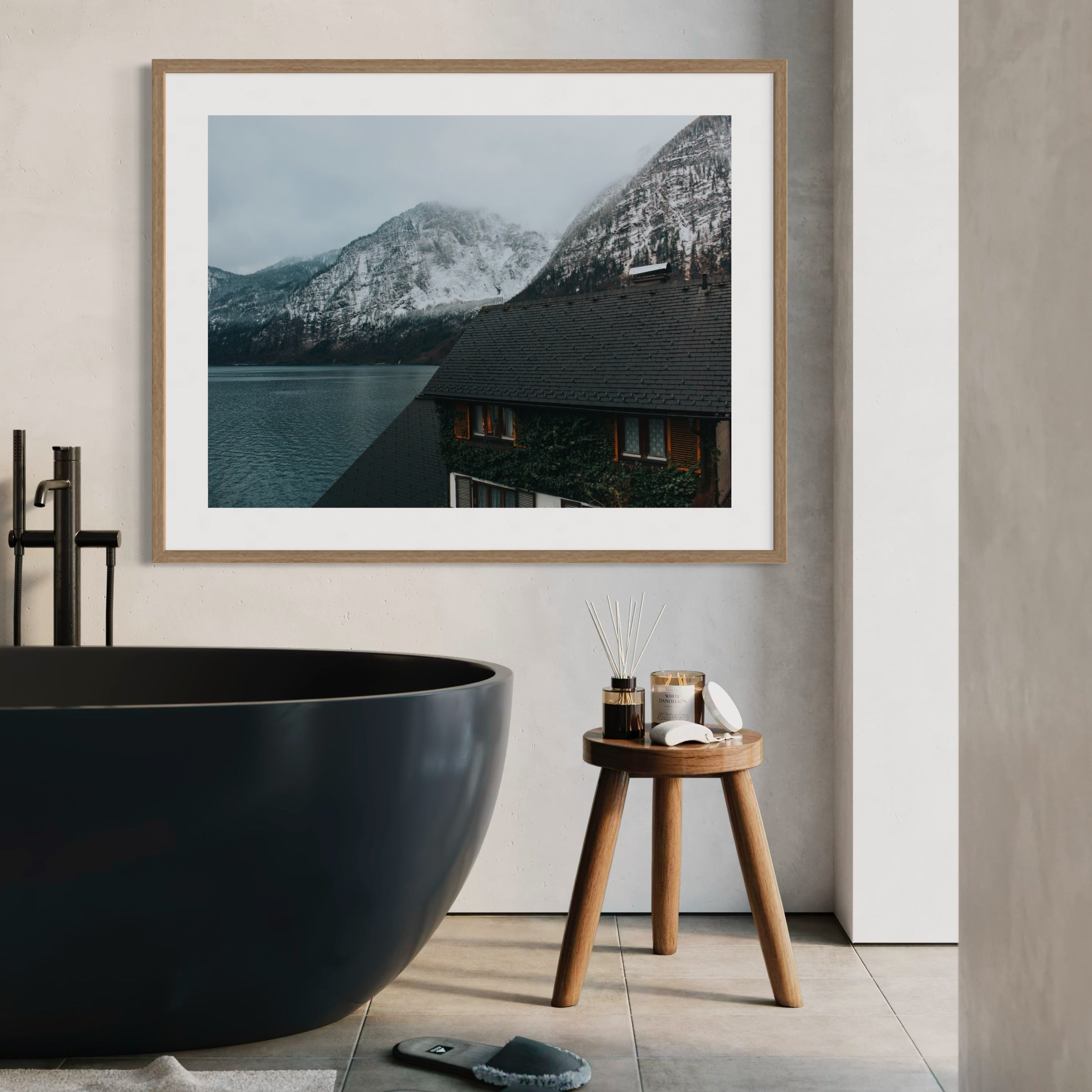 Winter Lakeside House - Moderno Wall Art Wall Art