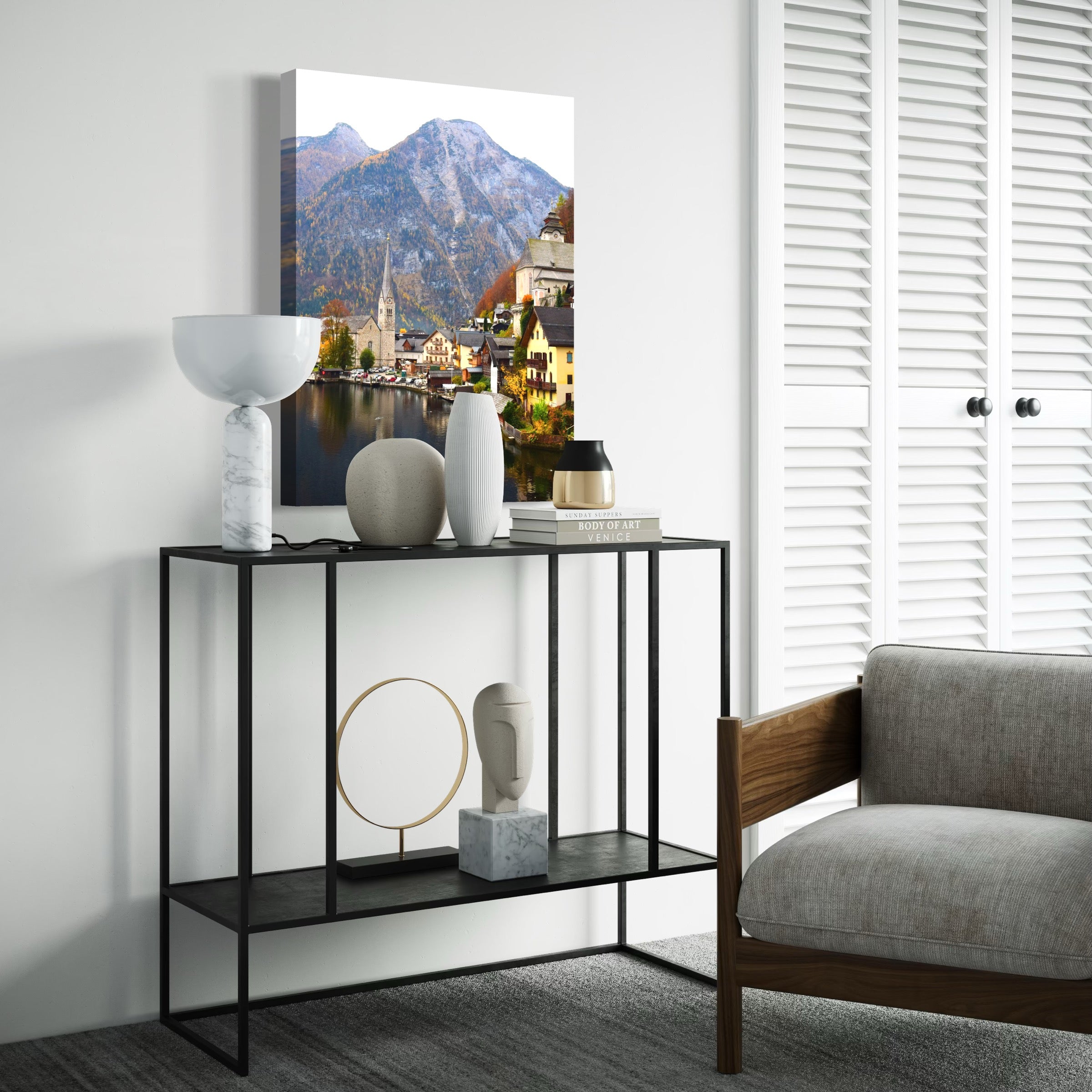 Hallstatt, Austria in Autumn - Moderno Wall Art Wall Art