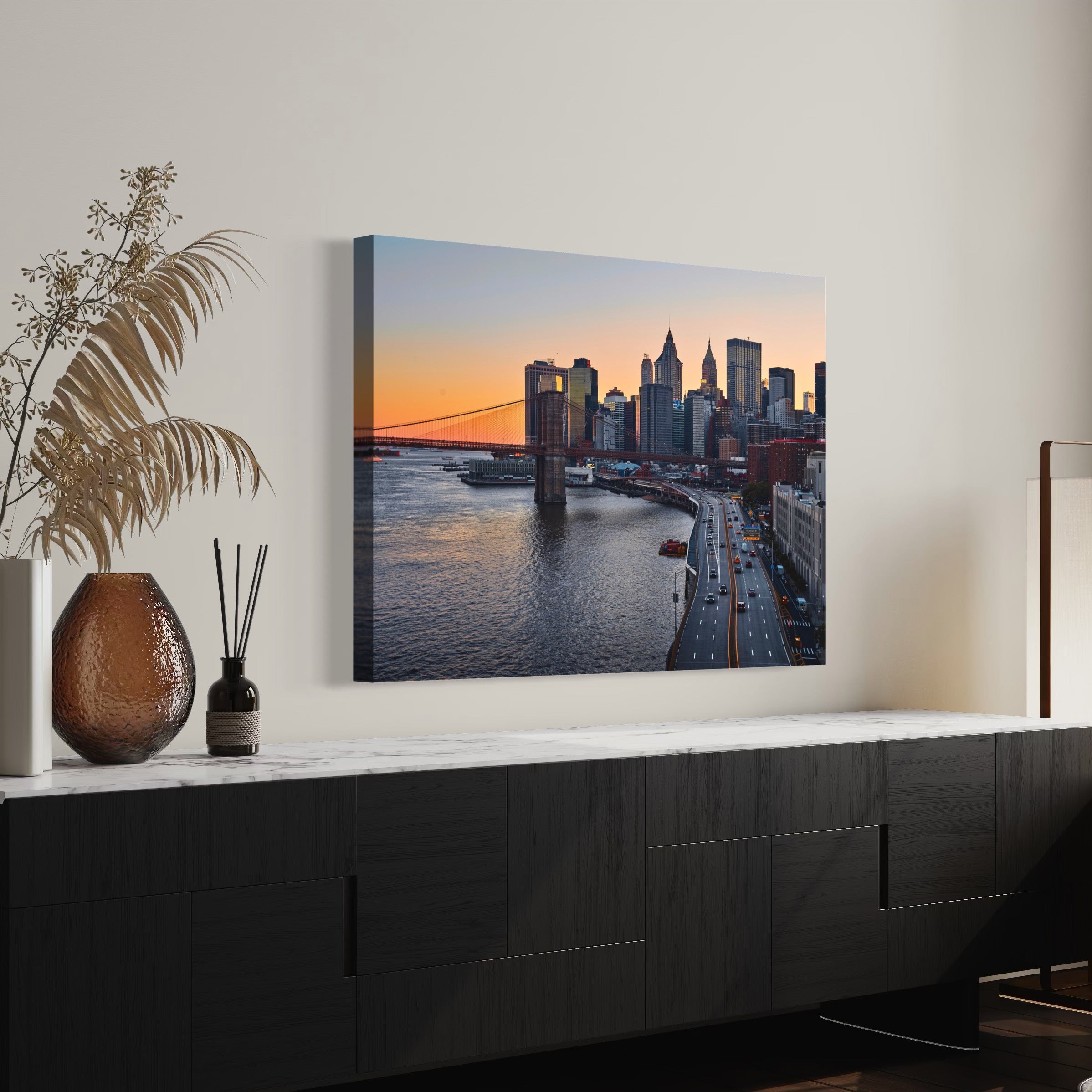 Golden Hour Drive - Moderno Wall Art Wall Art