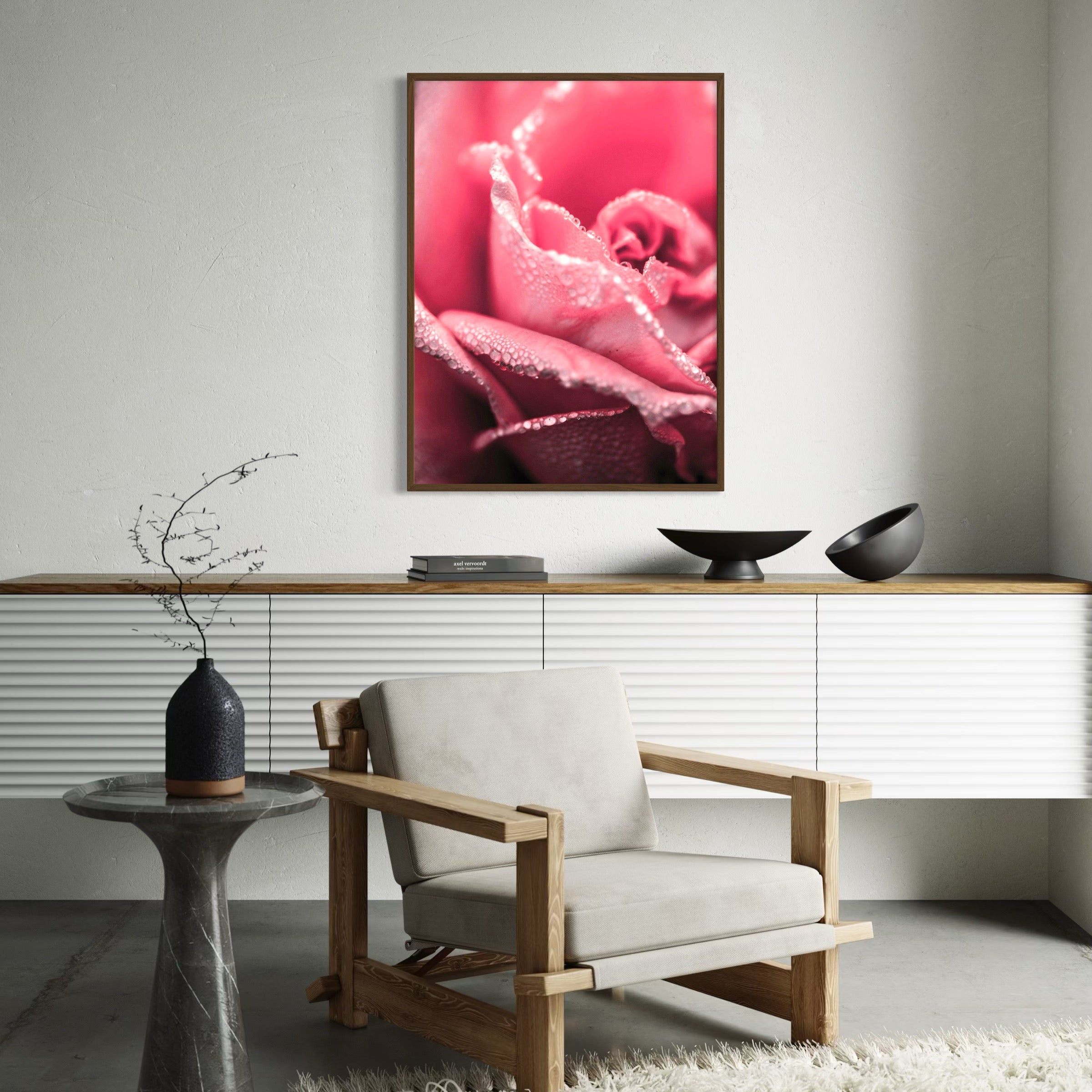Dew-Kissed Rose - Moderno Wall Art Wall Art