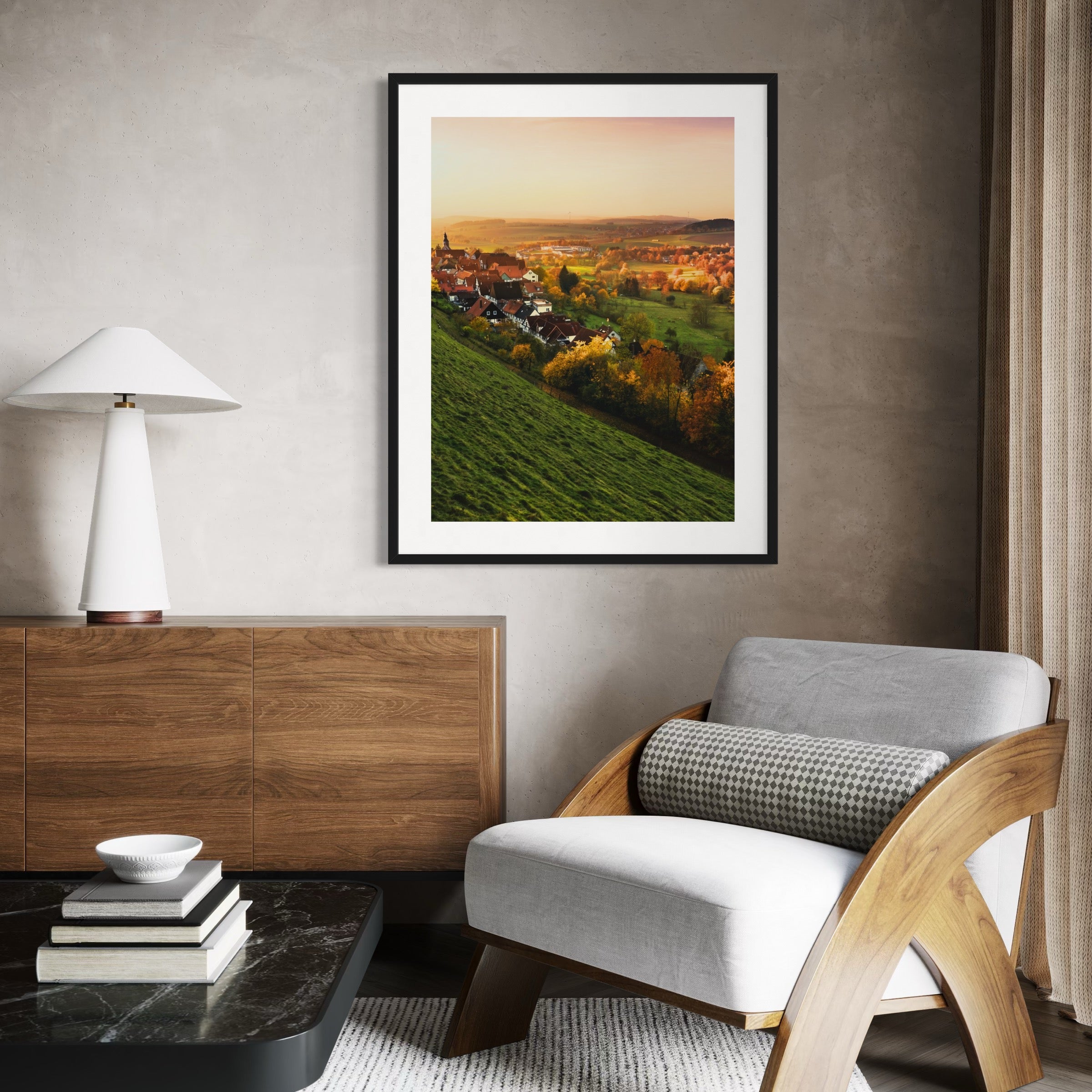 Autumn Glow in the Valley - Moderno Wall Art Wall Art