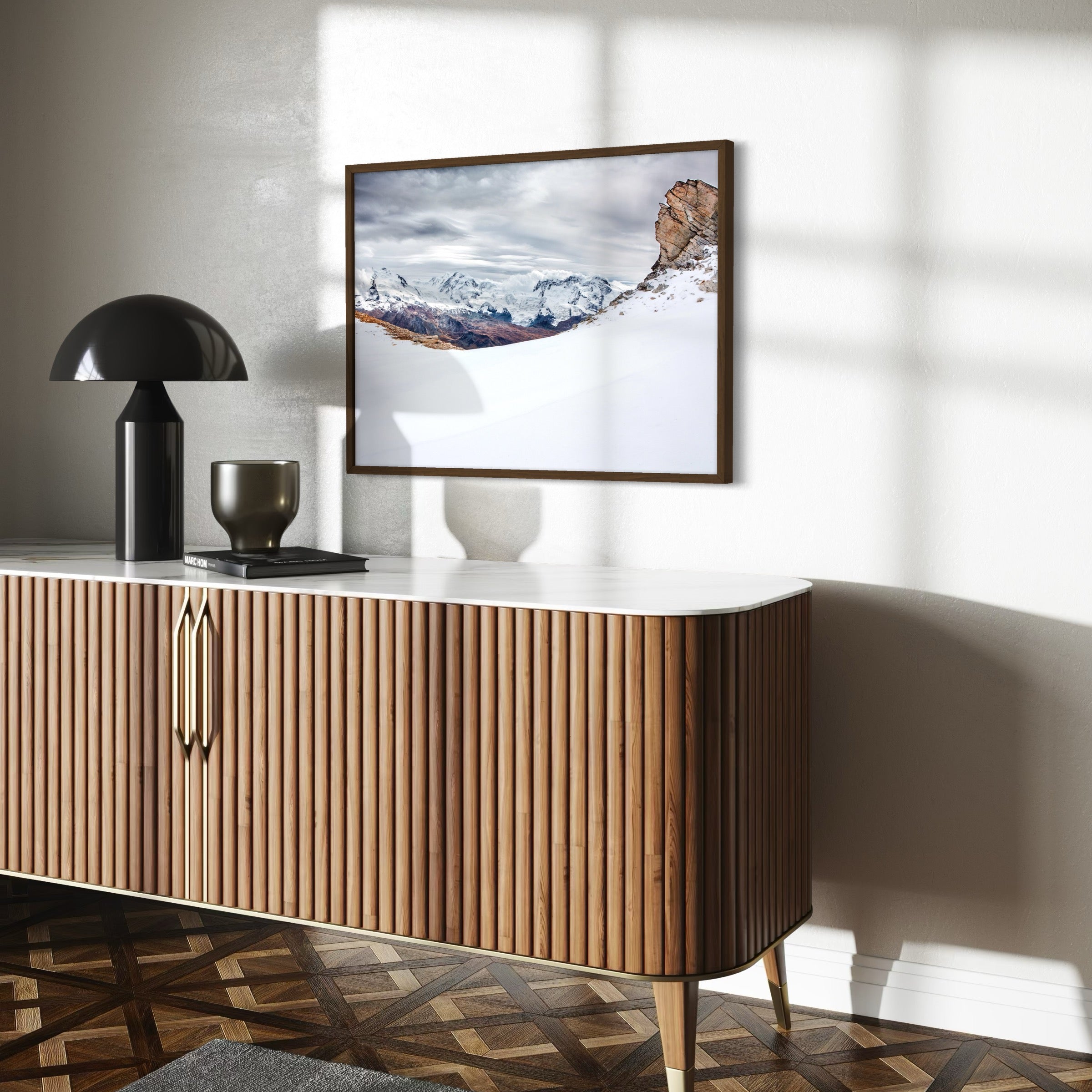 Approaching Snowfall in the Alps - Moderno Wall Art Wall Art