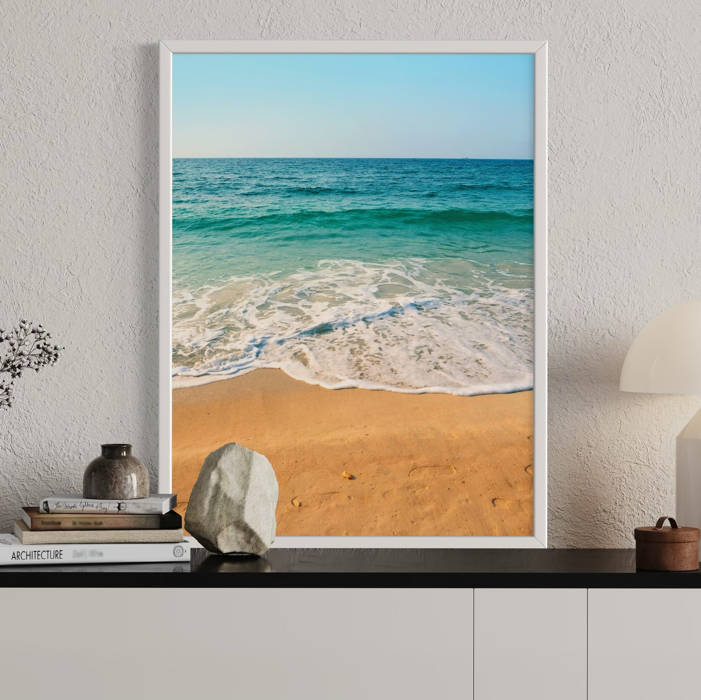 Ocean Kissed Shore - Moderno Wall Art Wall Art