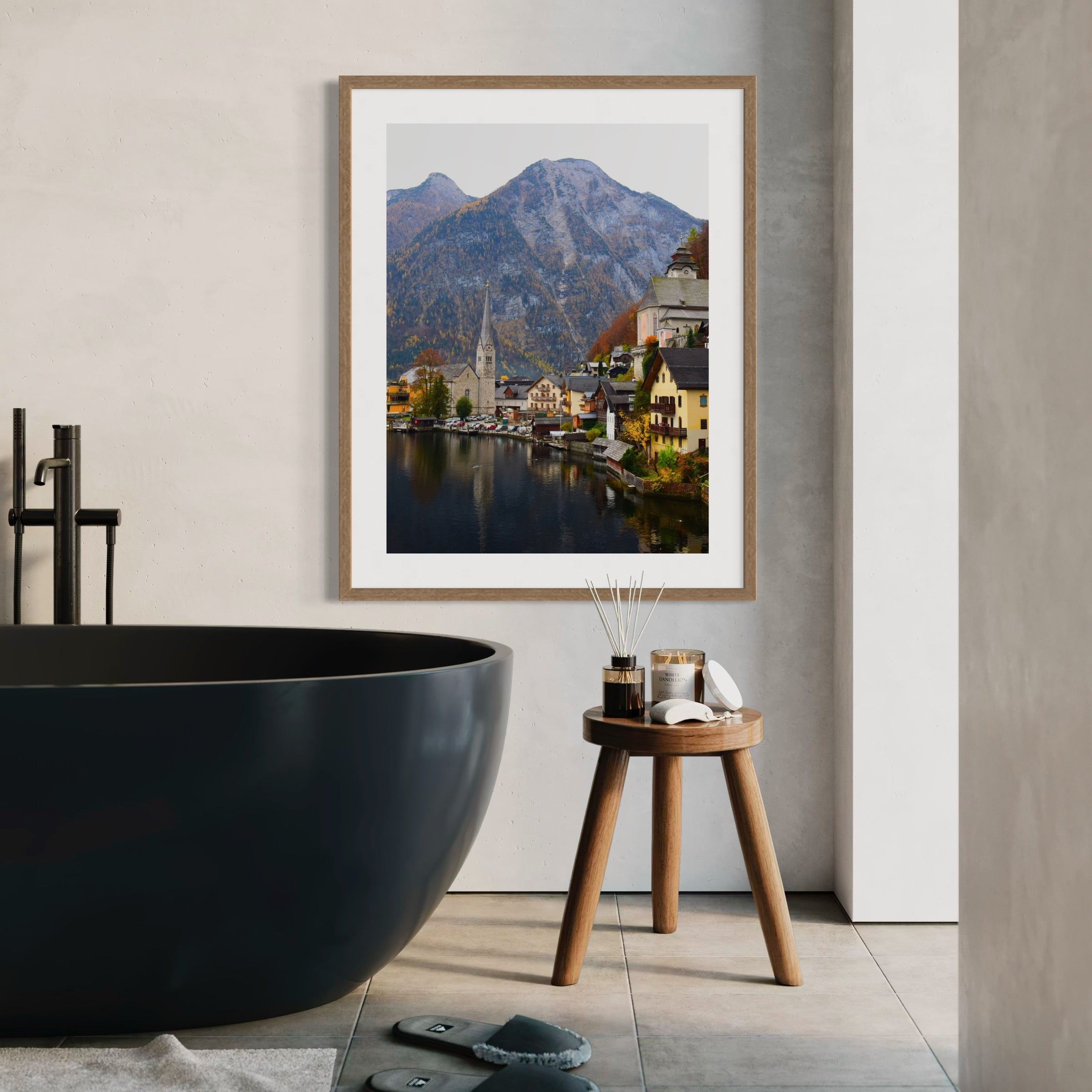 Hallstatt, Austria in Autumn - Moderno Wall Art Wall Art