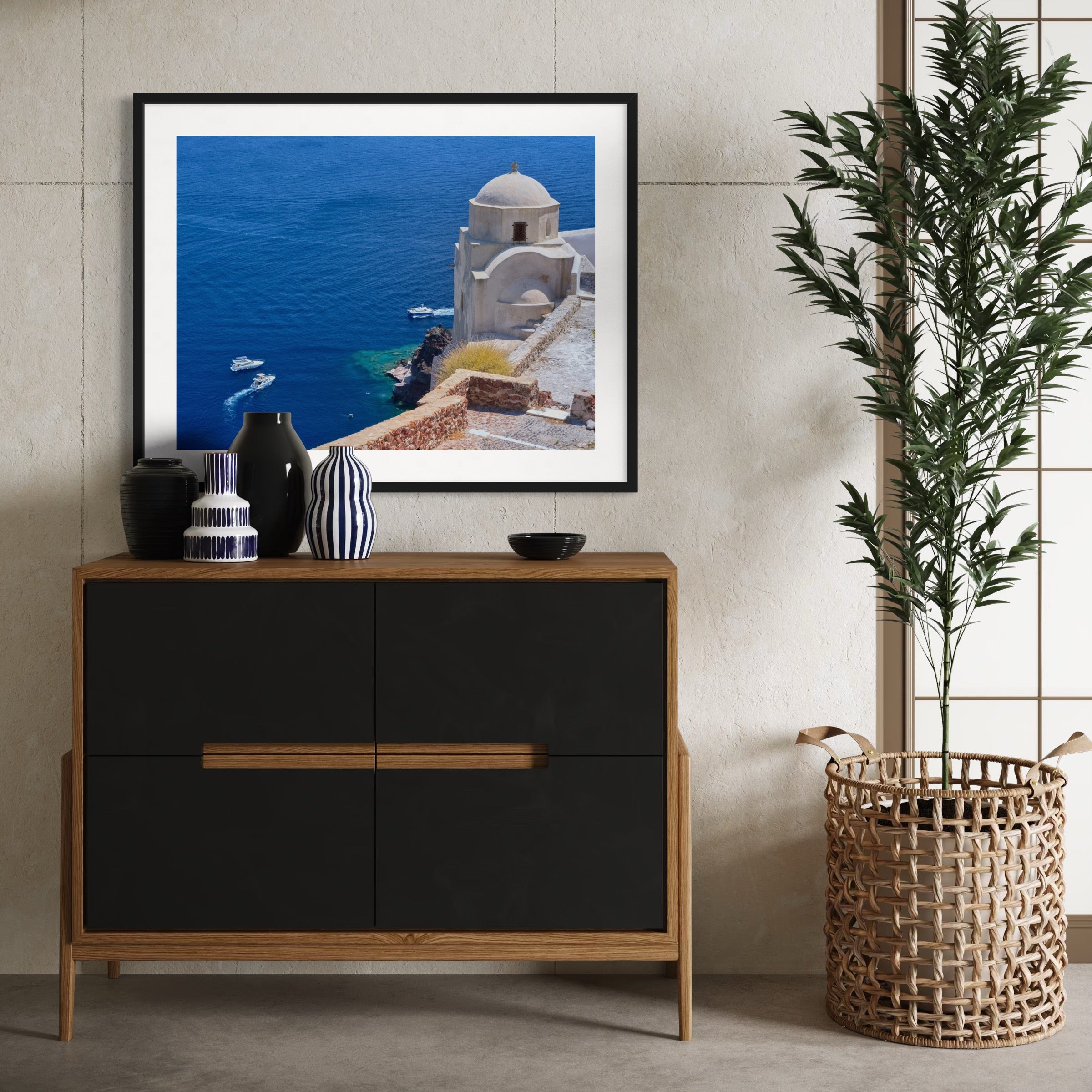 Iconic Greek View - Moderno Wall Art Wall Art