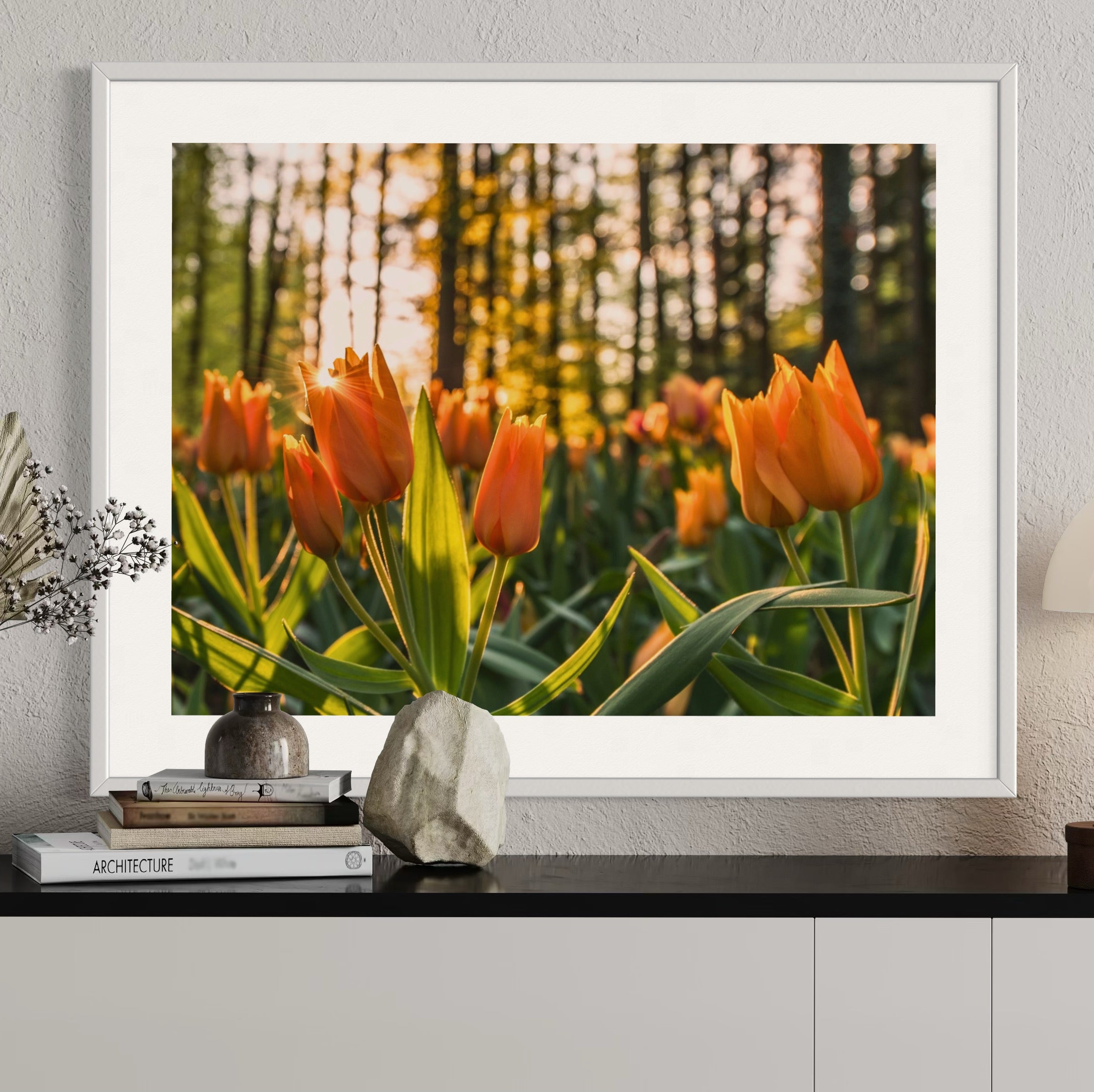 Golden Glow & Blooms - Moderno Wall Art Wall Art