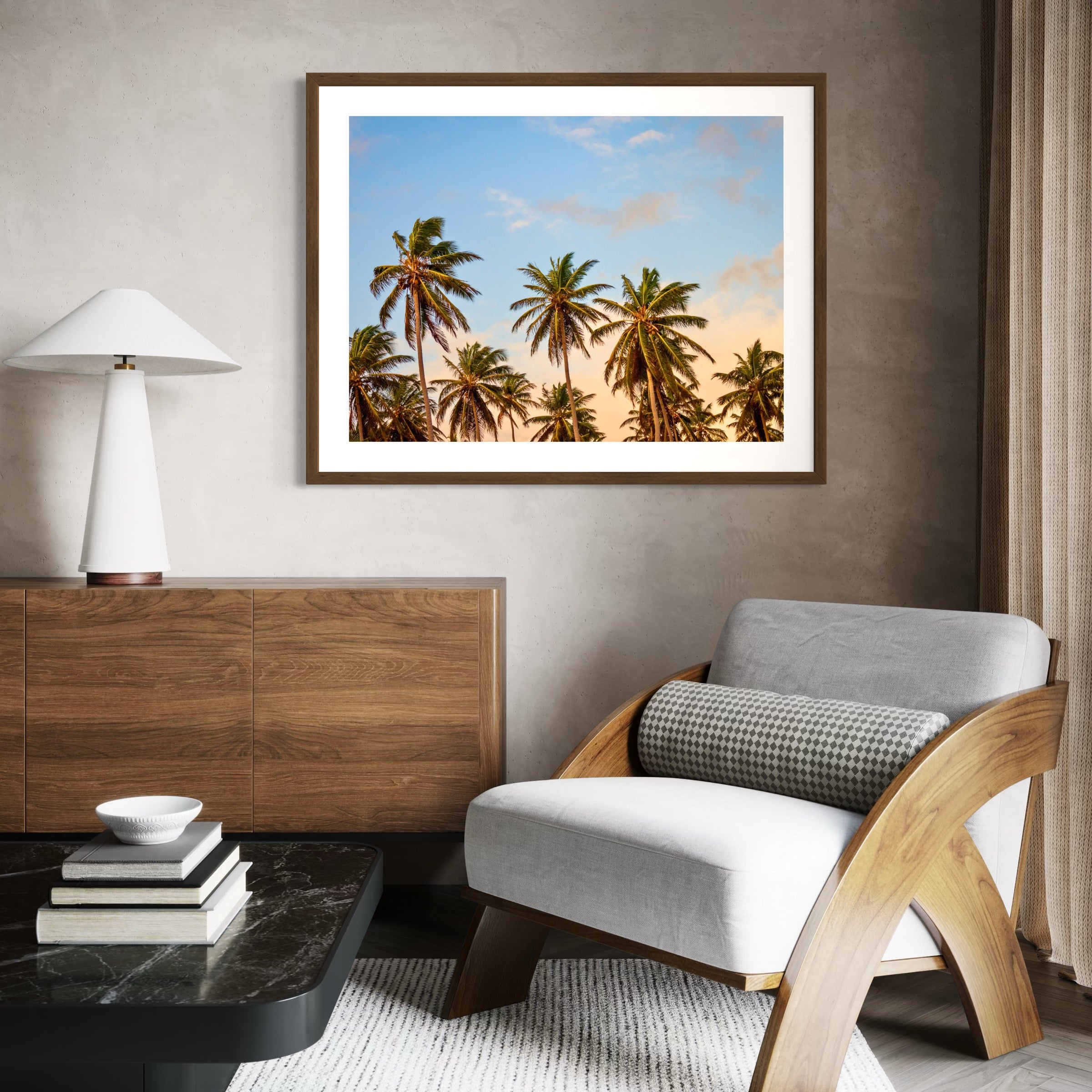 Palms and Painted Sky - Moderno Wall Art Wall Art