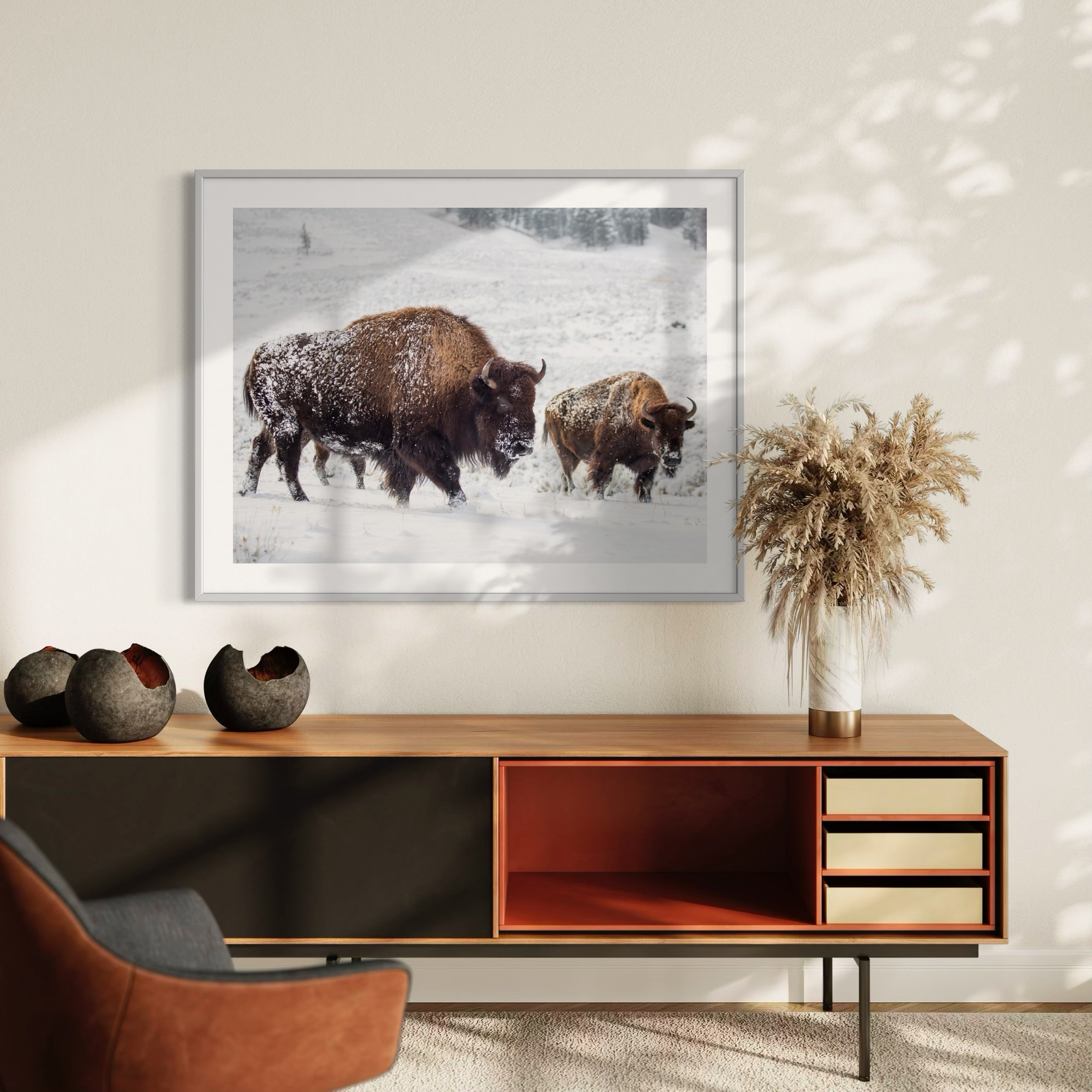 Winter Path of the Bison - Moderno Wall Art Wall Art