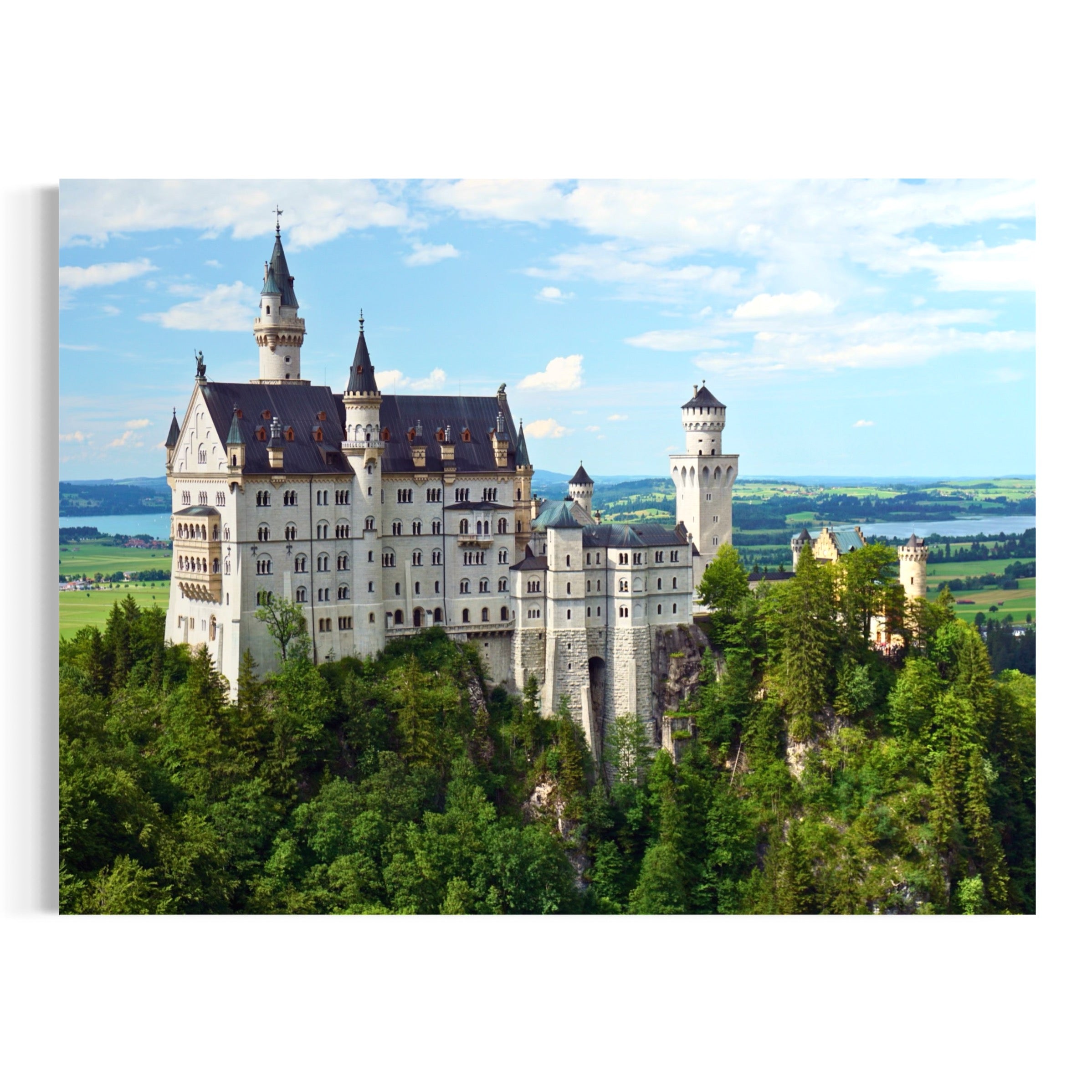 Neuschwanstein Castle Landscape View - Moderno Wall Art Wall Art