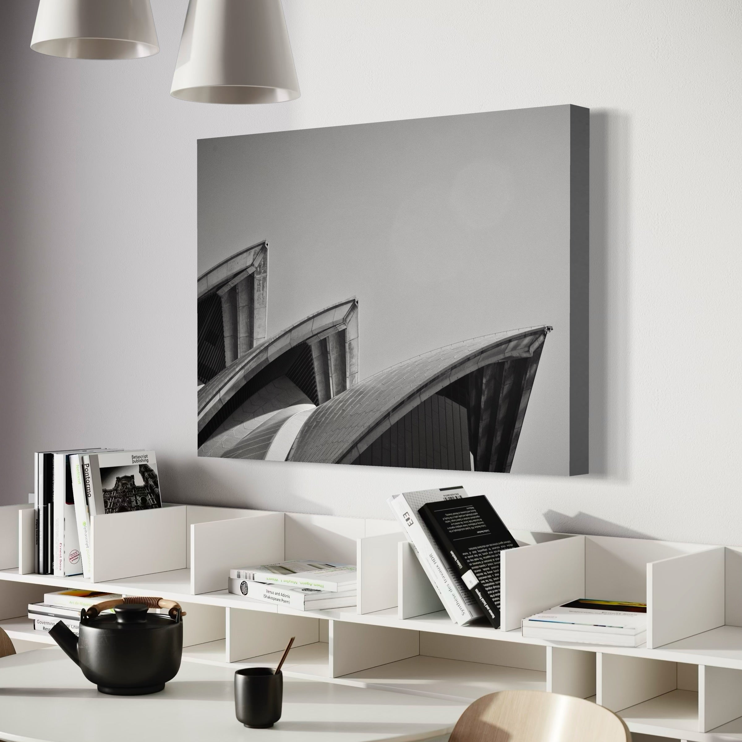 Geometry in Monochrome - Moderno Wall Art Wall Art