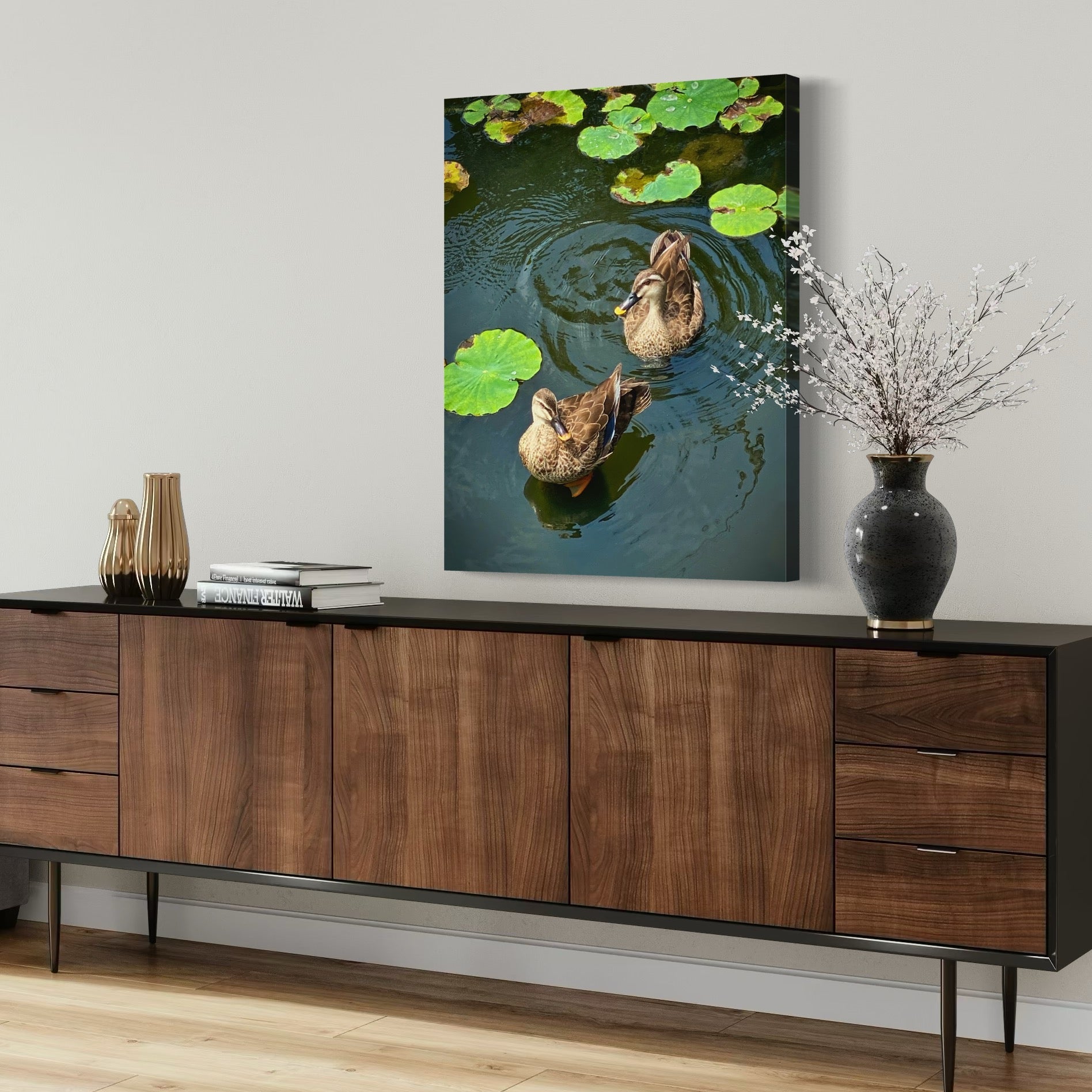 Among the Lily Pads - Moderno Wall Art Wall Art
