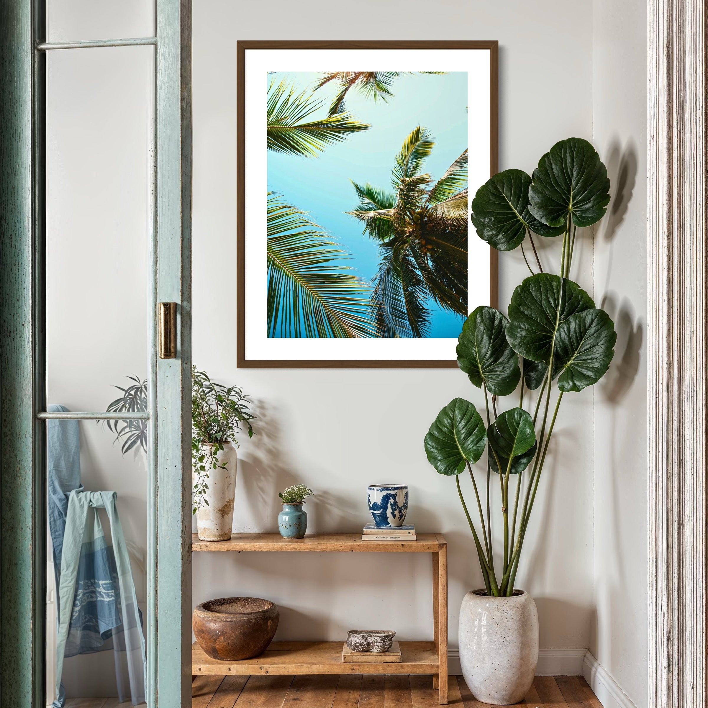 Sunlit Palm Canopy - Moderno Wall Art Wall Art