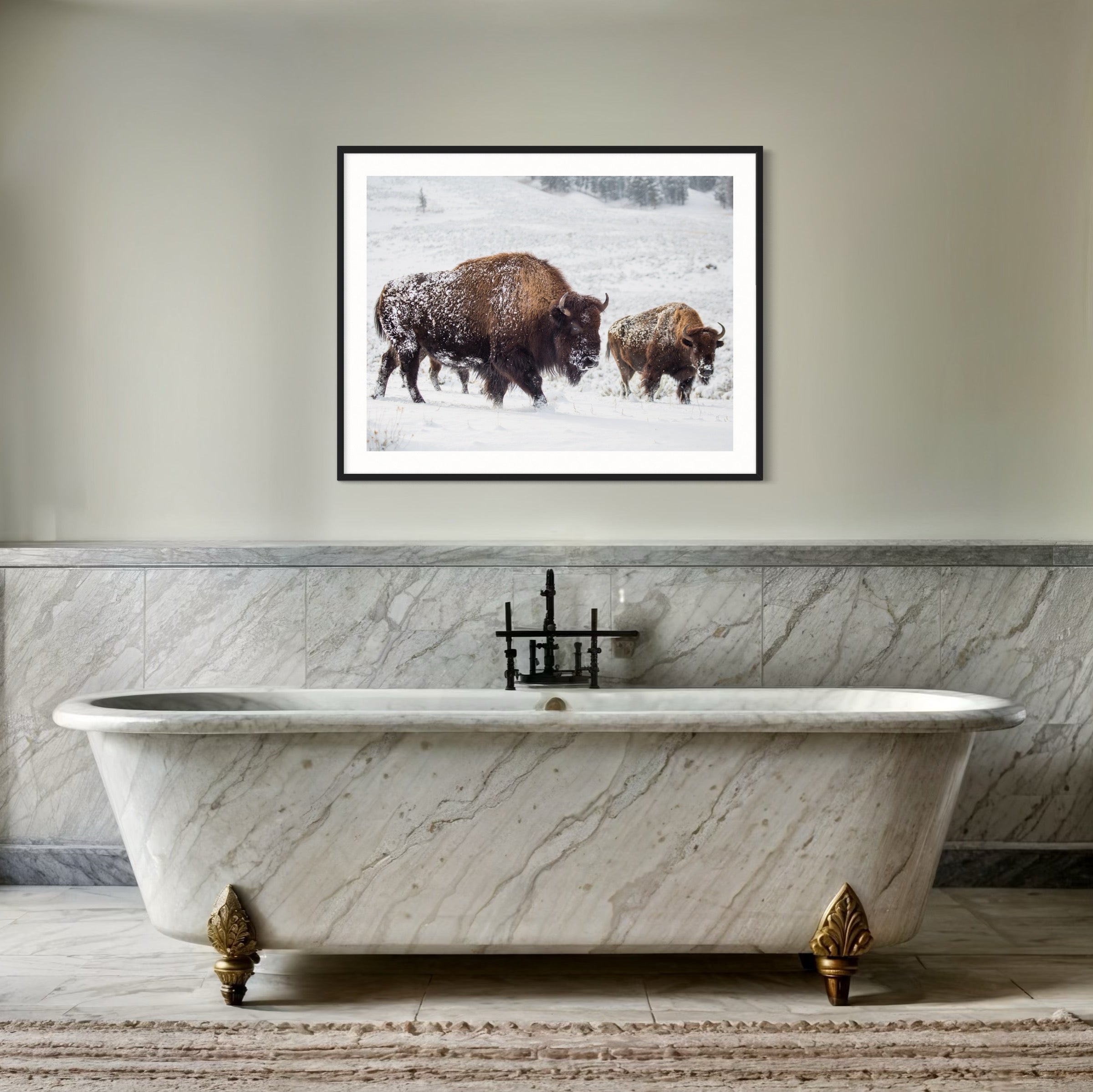 Winter Path of the Bison - Moderno Wall Art Wall Art