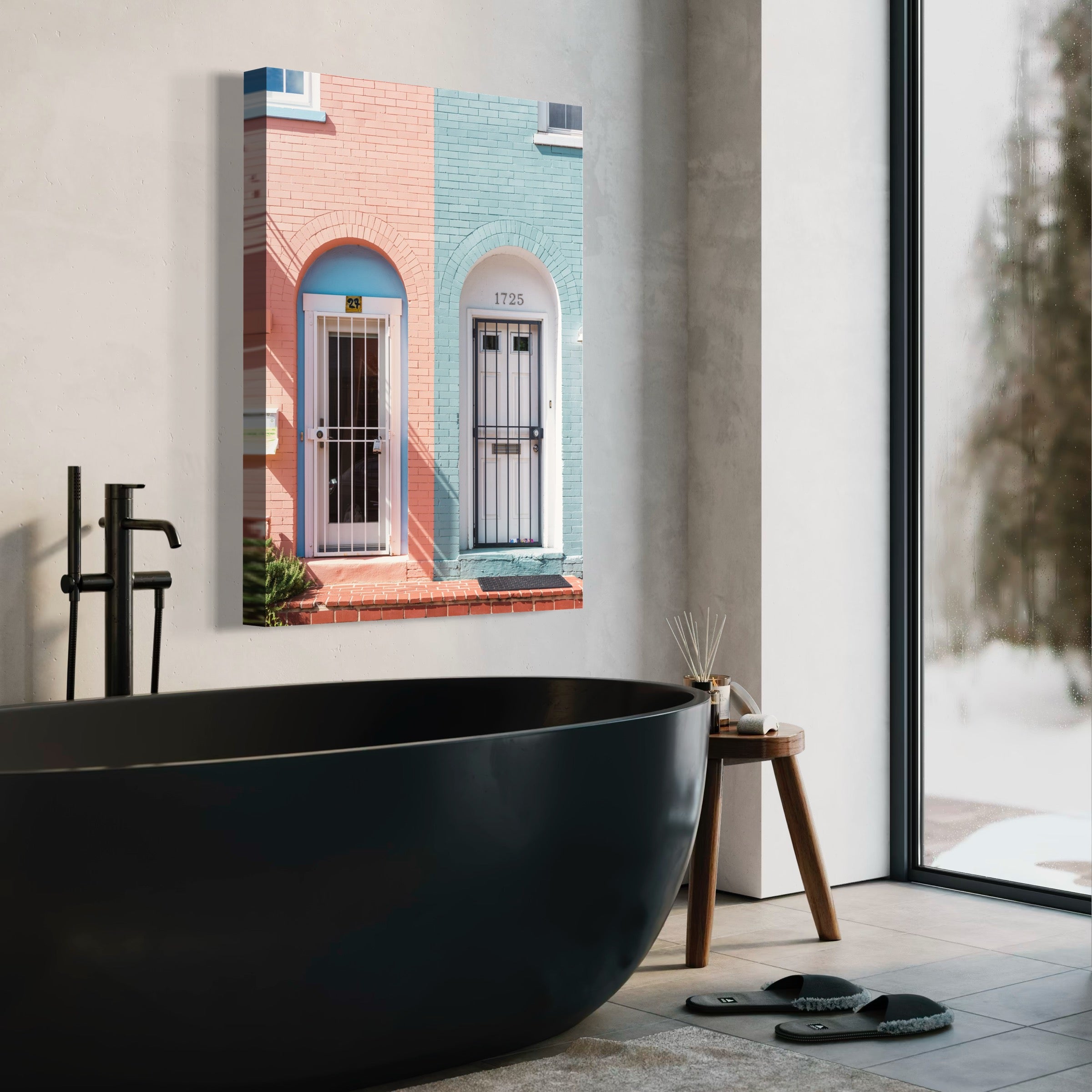 Pastel Row Houses - Moderno Wall Art Wall Art