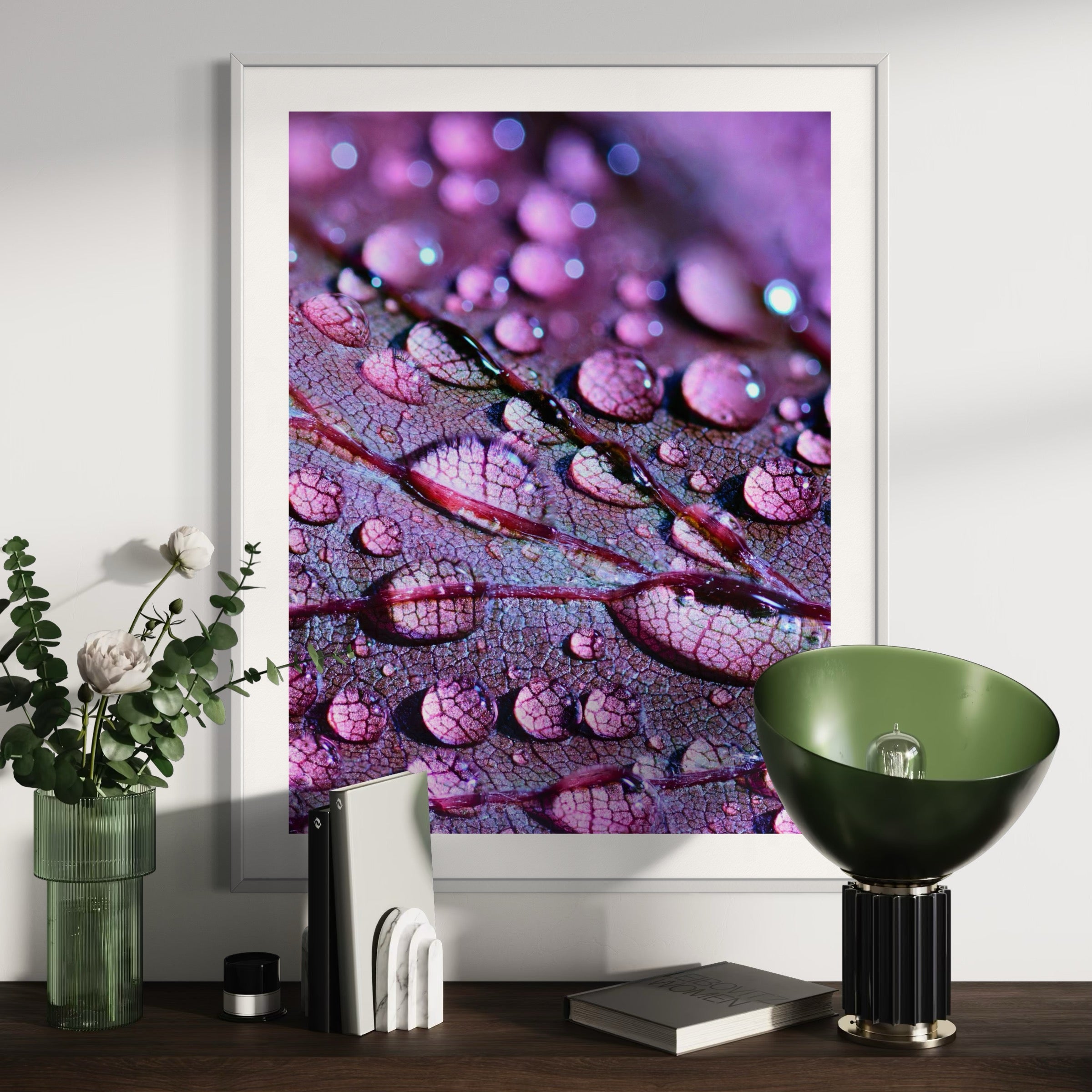 Rain-Kissed Leaf - Moderno Wall Art Wall Art