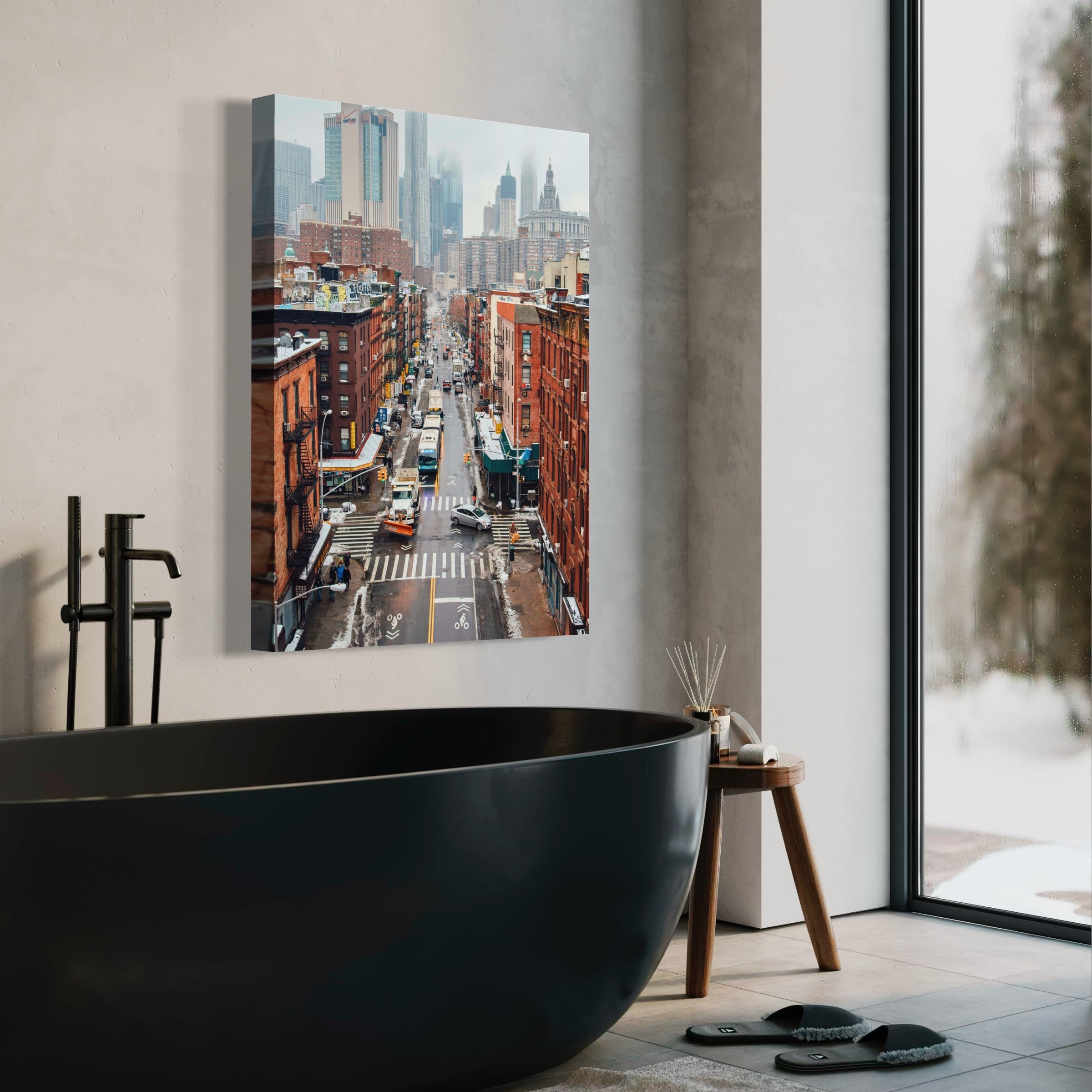 Foggy Morning Commute - Moderno Wall Art Wall Art