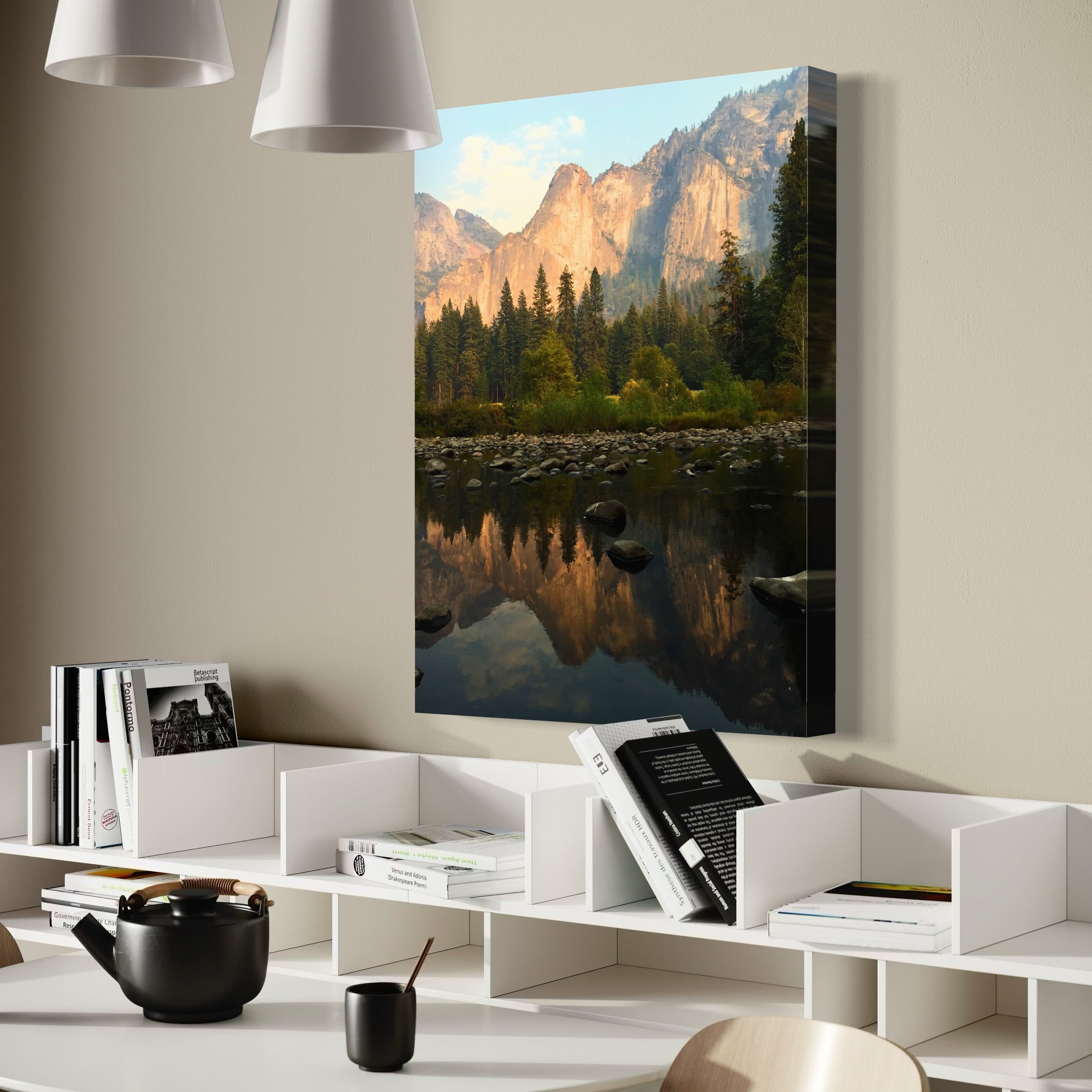 Mountain Reflections in Yosemite - Moderno Wall Art Wall Art