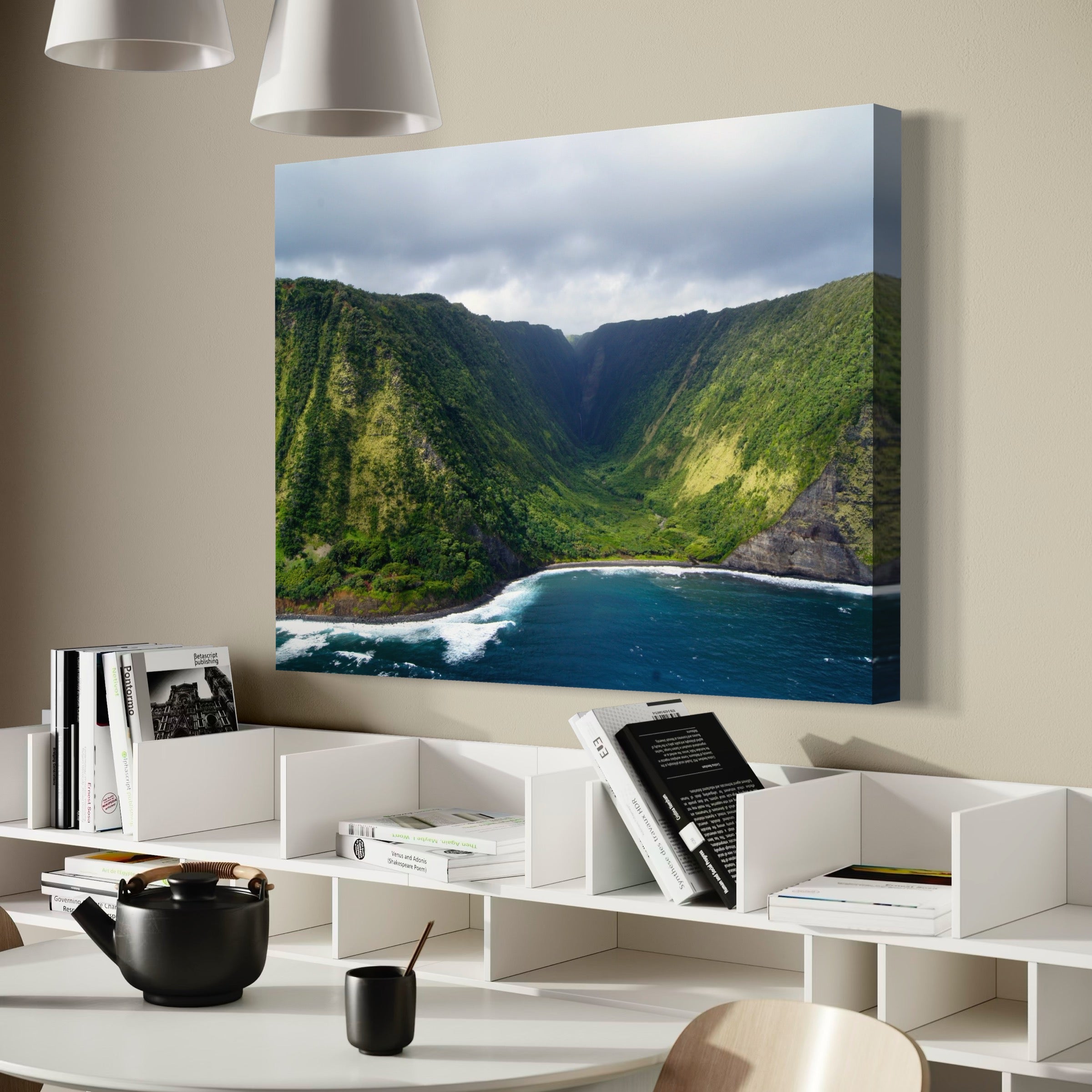 Lush Peaks and Ocean Views - Moderno Wall Art Wall Art