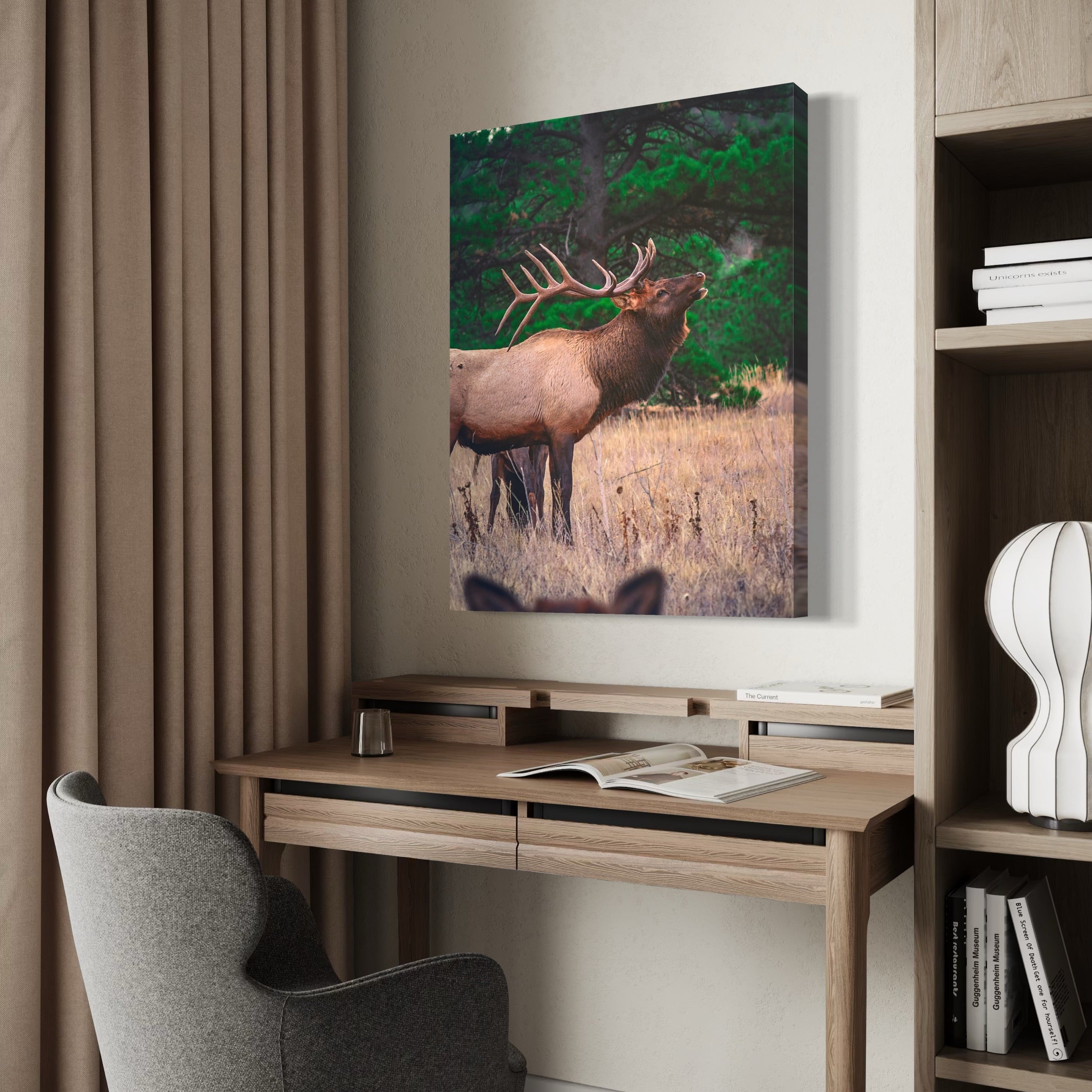 Echoes of the Bull Elk - Moderno Wall Art Wall Art