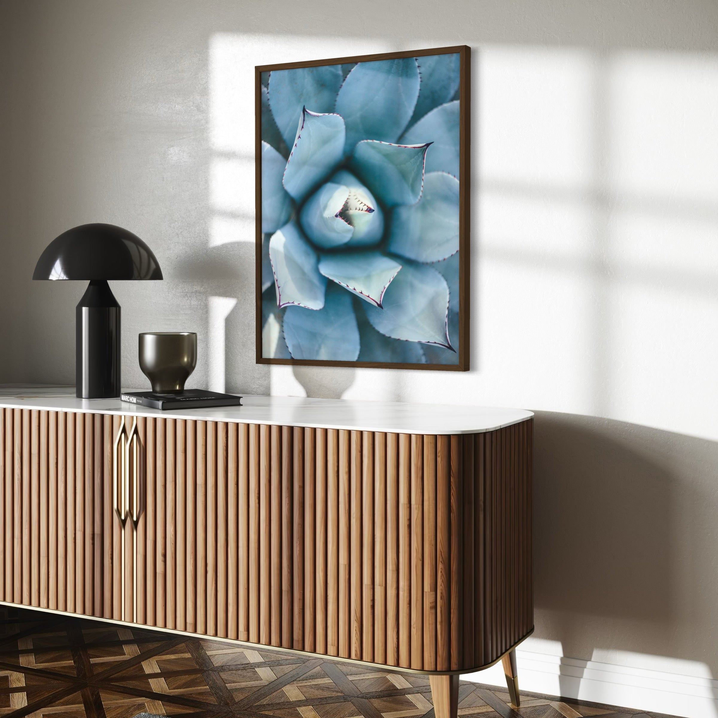 Macro Shot of Succulent - Moderno Wall Art Wall Art