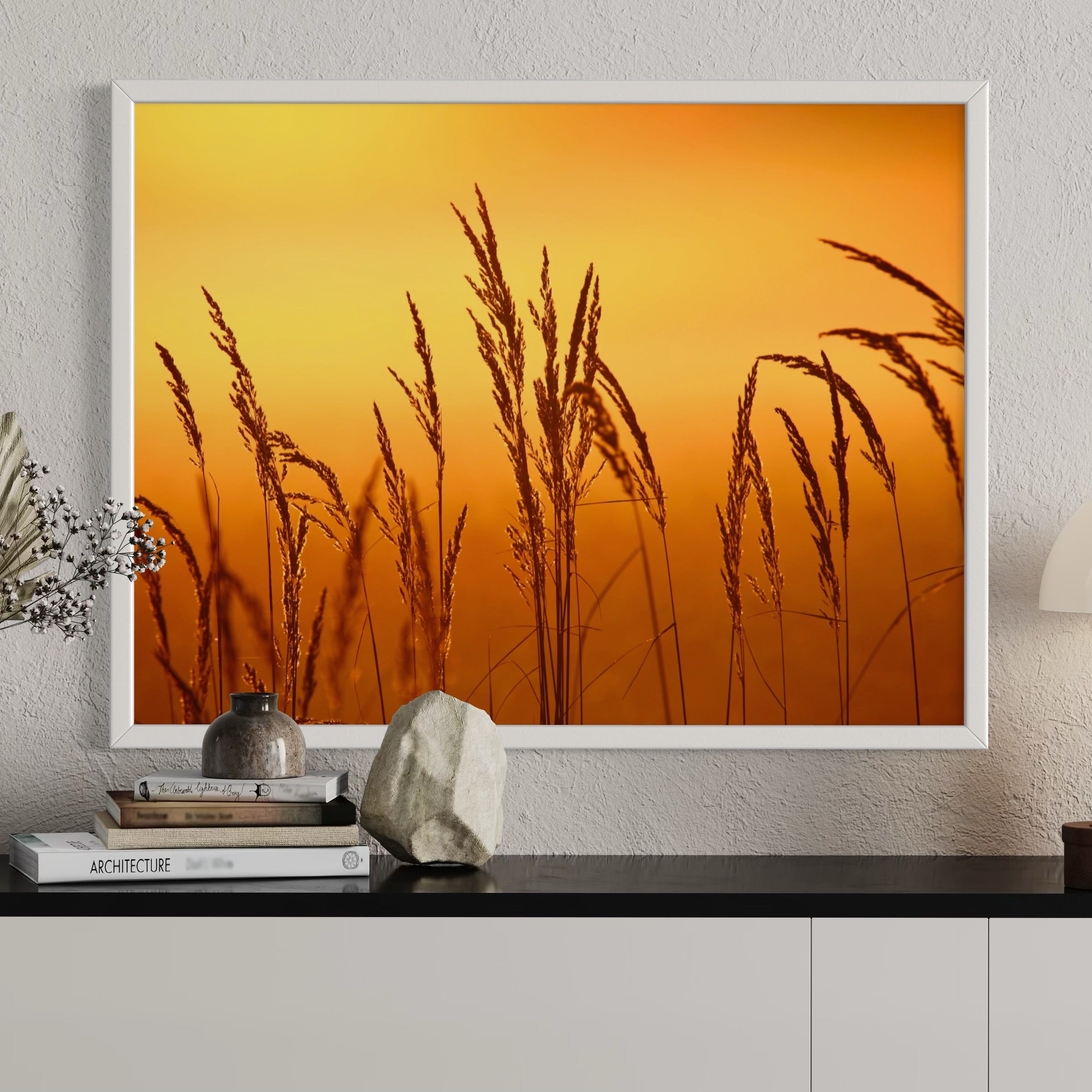 Sunset Reeds - Moderno Wall Art Wall Art