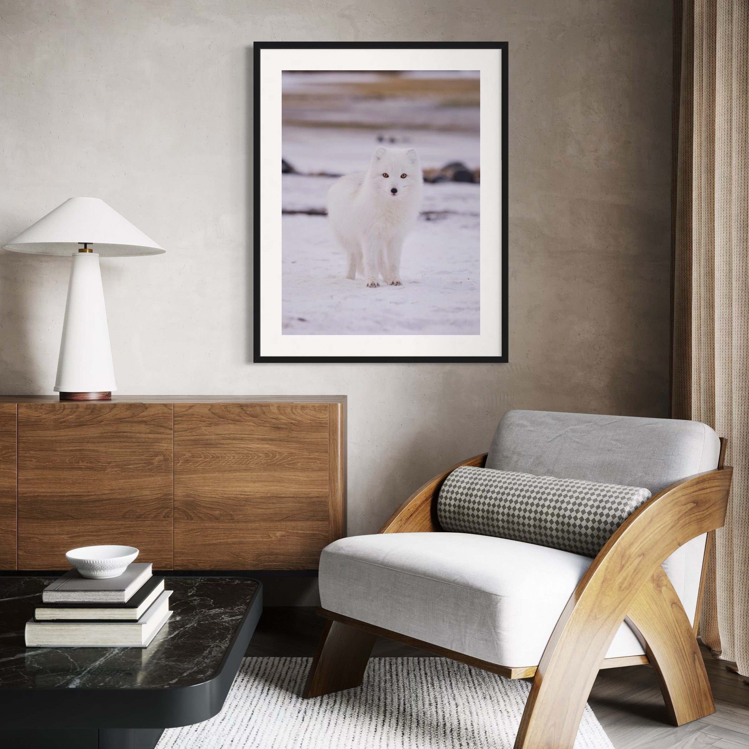 Winter's Silent Hunter - Moderno Wall Art Wall Art